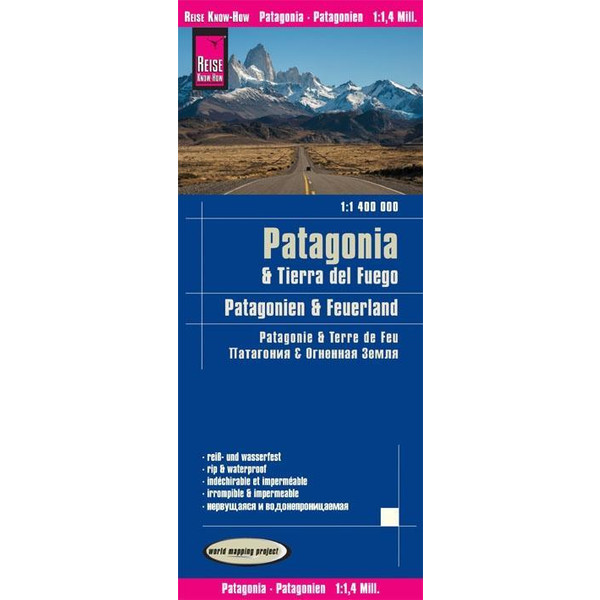 Reise Know-How Landkarte Patagonien, Feuerland / Patagonia, Tierra del Fuego (1:1.400.000) - Straßenkarte