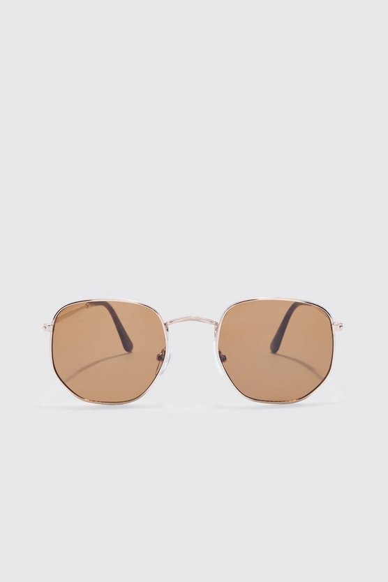 Sechseckige Metall-Sonnenbrille