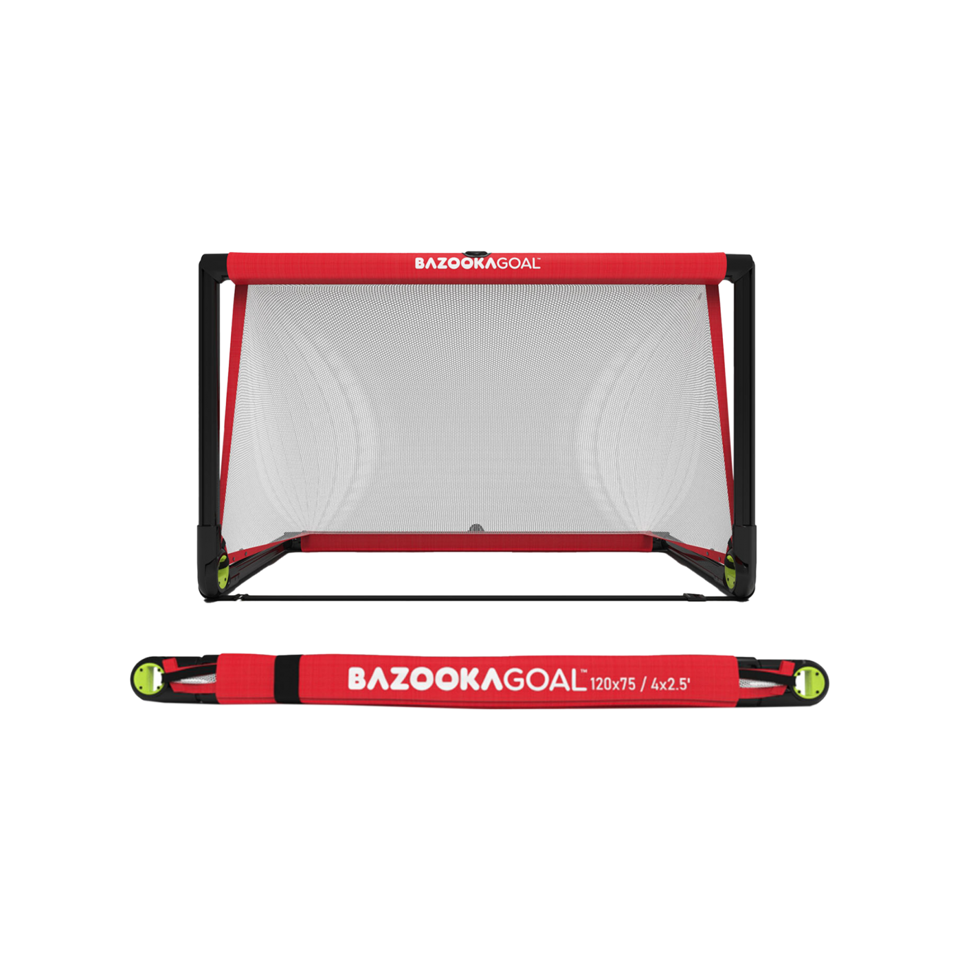 Bazookagoal Teleskoptor | 120x75 cm Rot Weiss | Funino Fußball Minitor