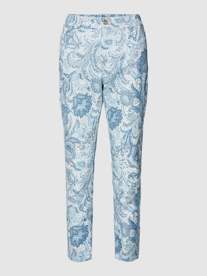 Hose mit Allover-Muster Modell 'ORNELLA' in blau