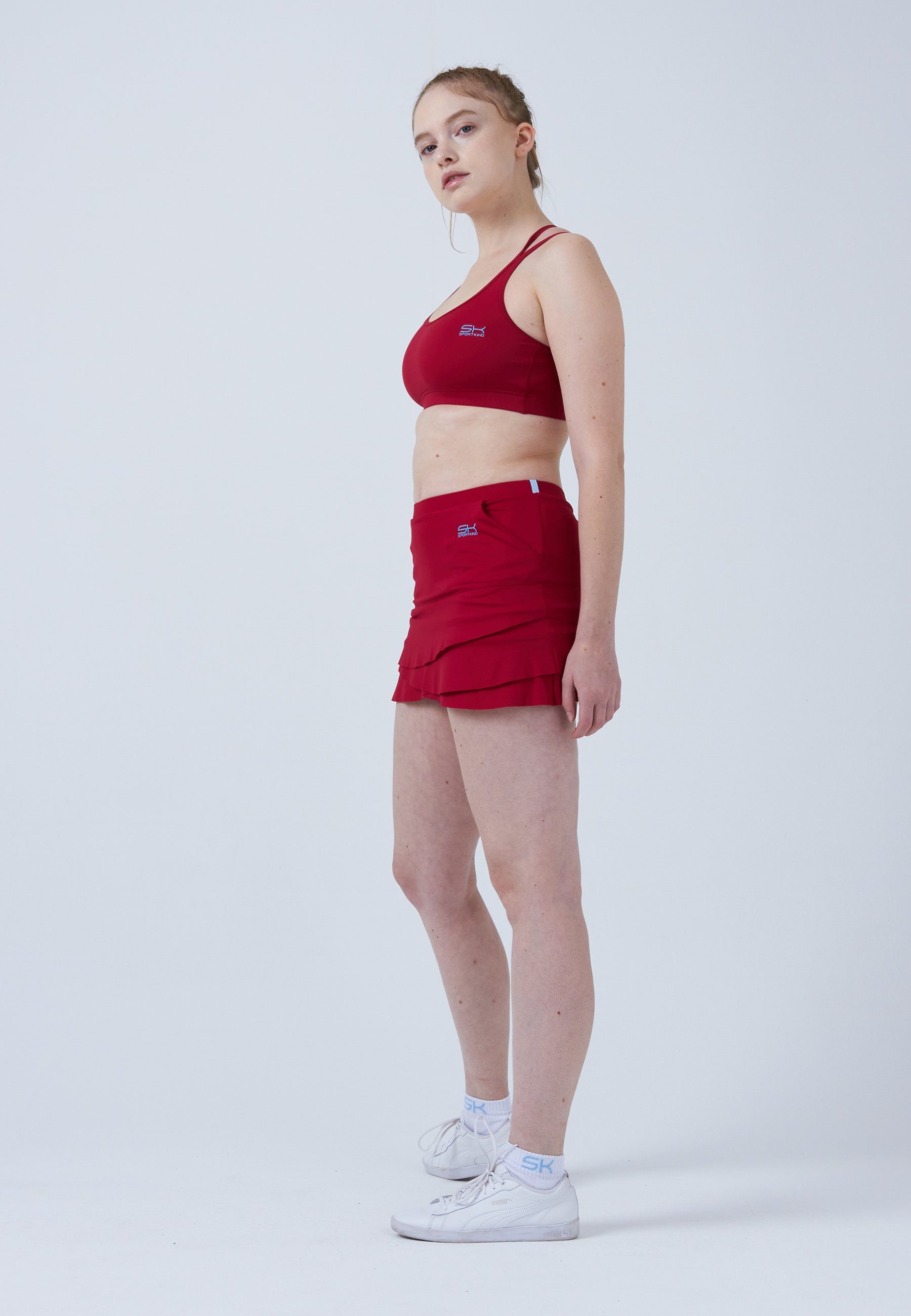 SPORTKIND Tennisrock Tulip Tennis Rock Skort Mädchen & Damen bordeaux rot