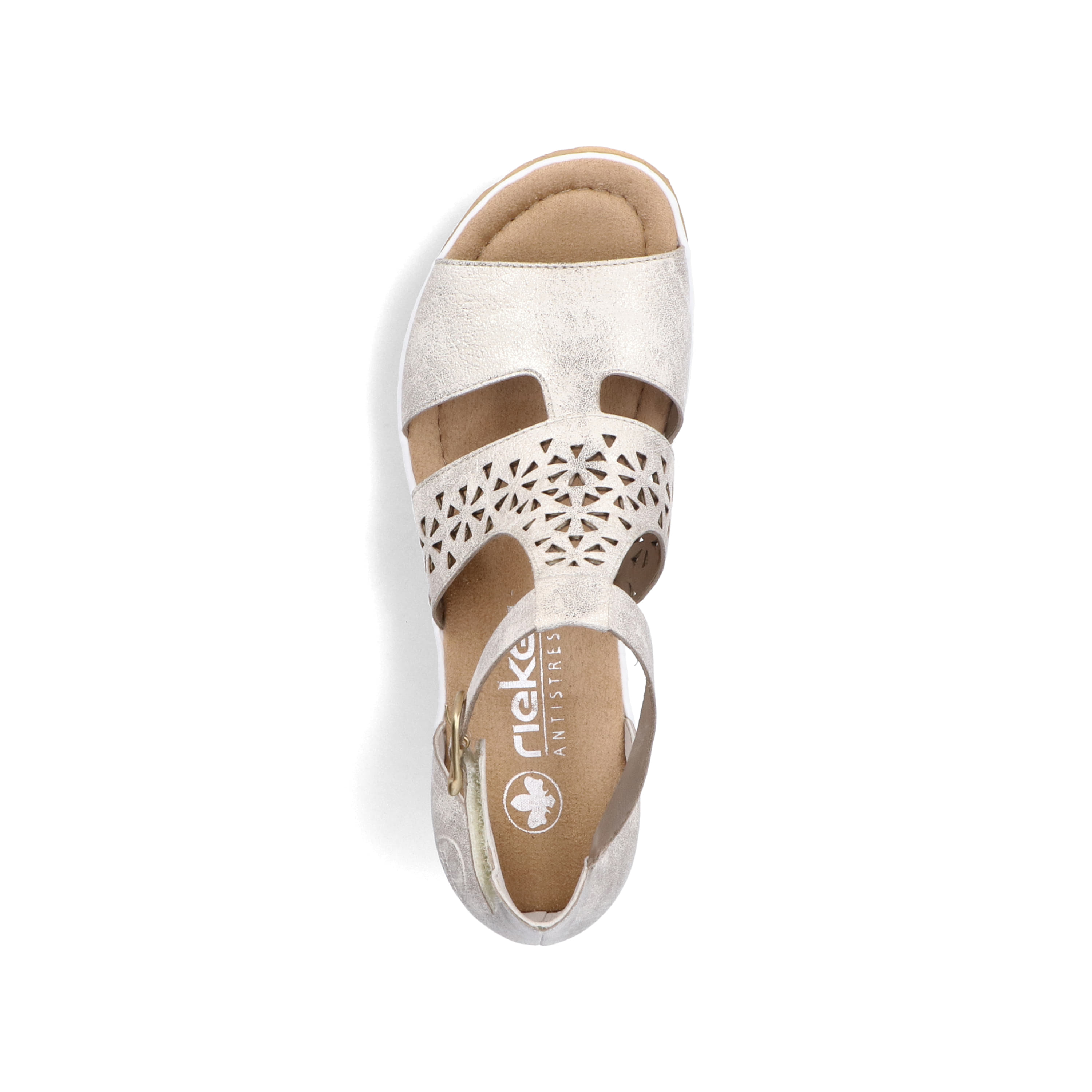 Rieker Damen Keilsandaletten silber-platin-metallic