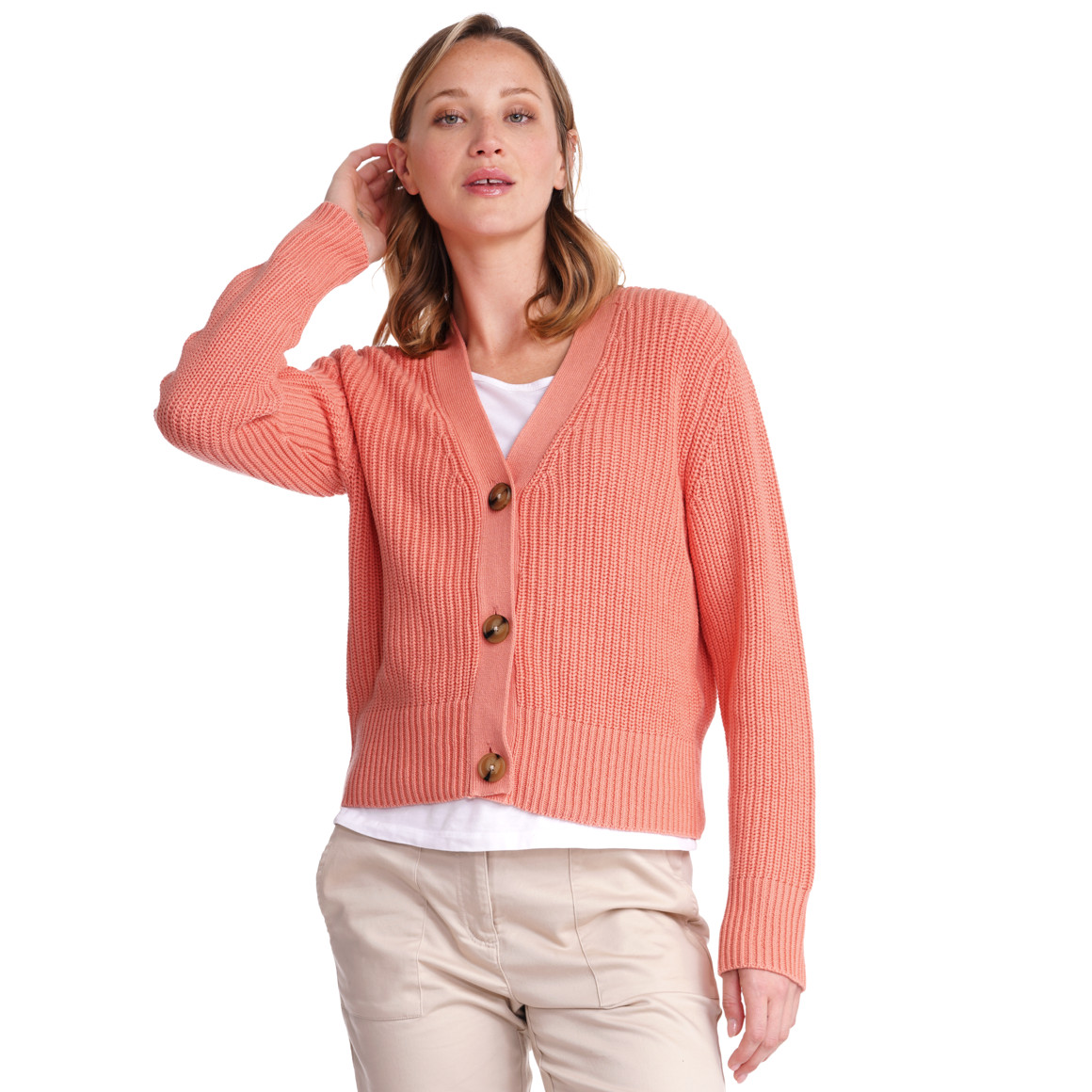 Damen Strickjacke mit Knopfleiste