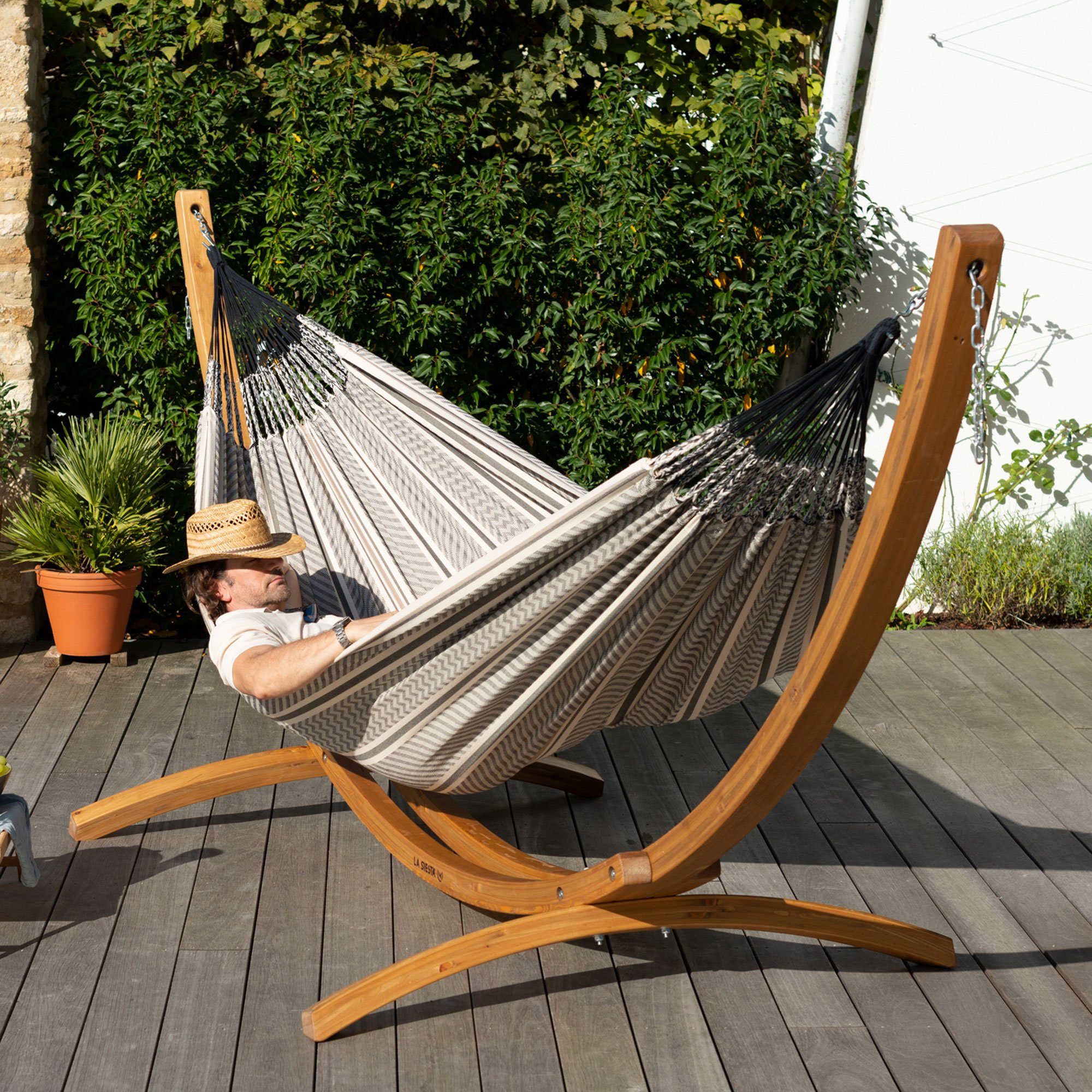 La Siesta Hängematte Doppel Hängematte Flora Zebra - La Siesta Bio Baumwolle, Reine Baumwolle aus biologischem Anbau
