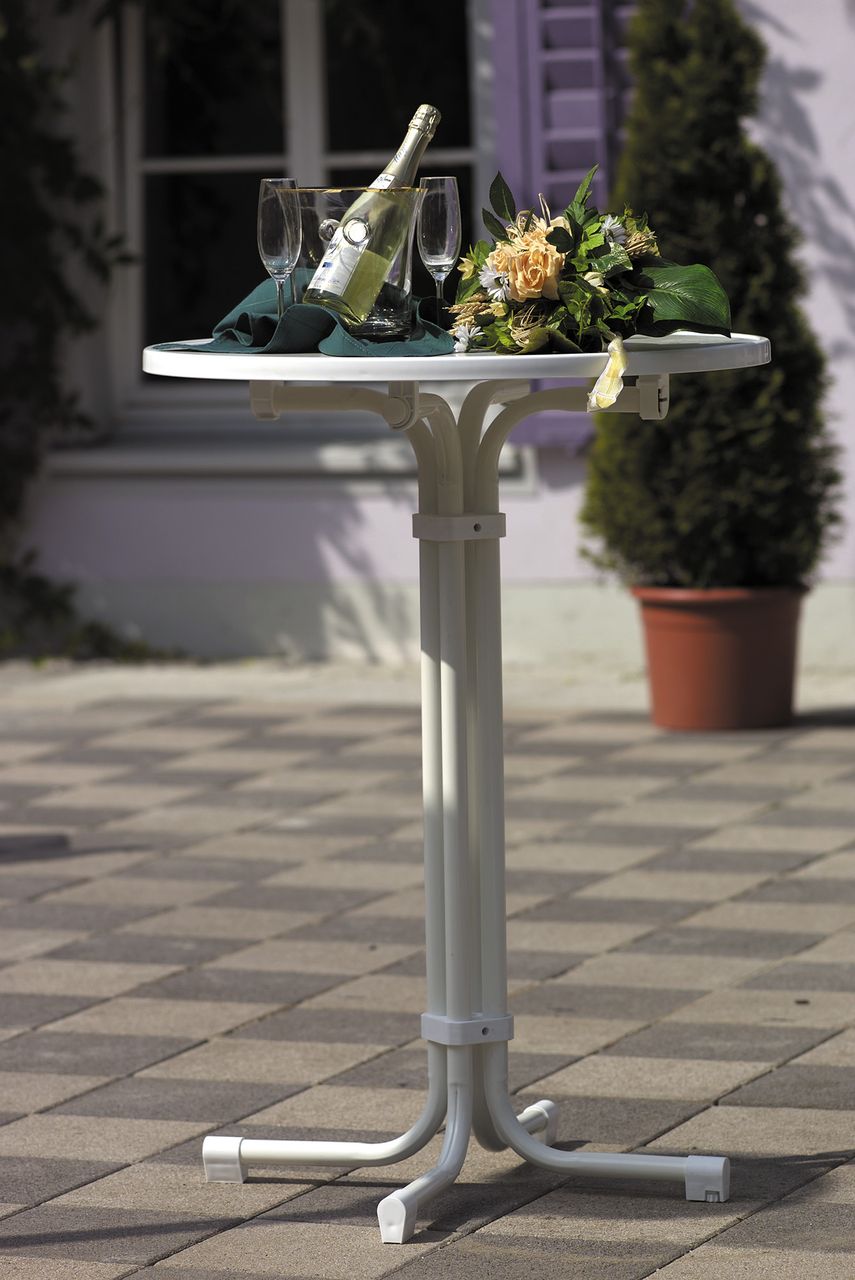 BEST Stehtisch Multiflex rund 70cm weiss