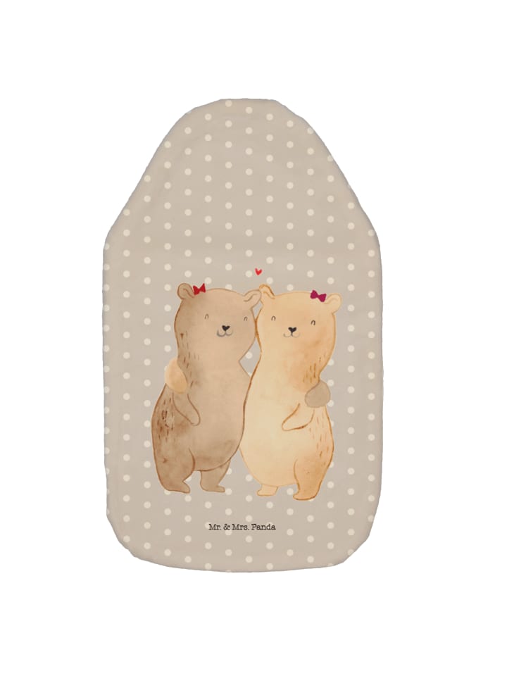 Mr. & Mrs. Panda Wärmflasche Bären Schwestern ohne Spruch in Grau Pastell günstig kaufen onesize