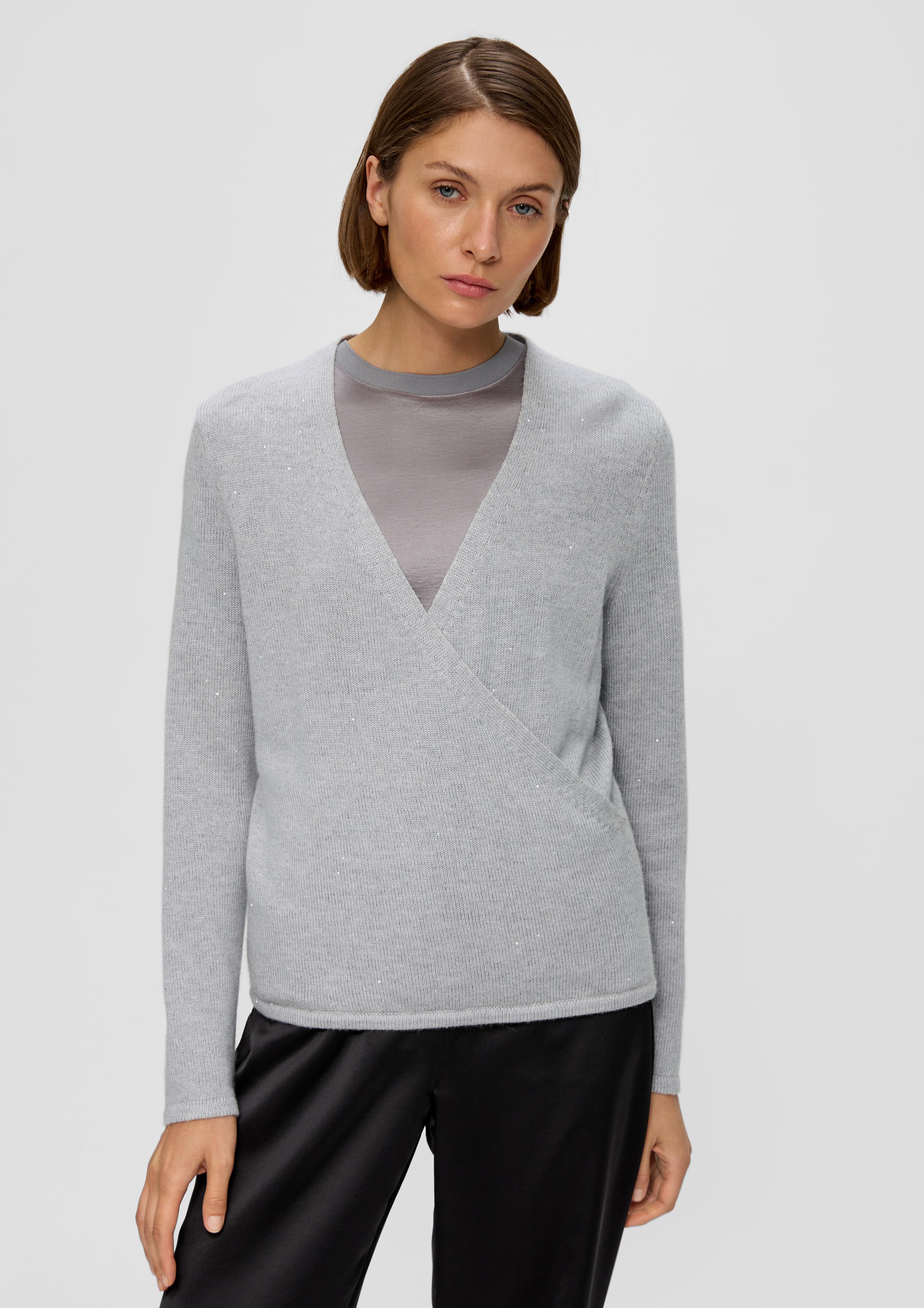 Strickpullover im Wickeldesign  2137684-9103