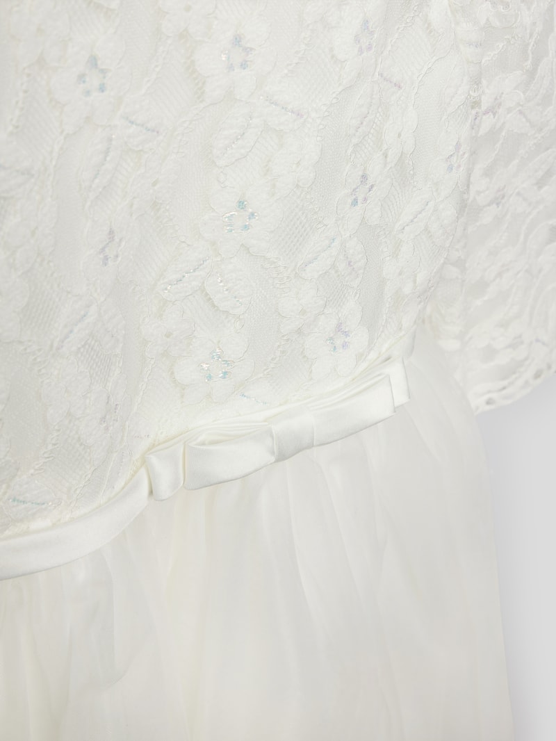 Kleid mit Schleifen-Detail in ecru