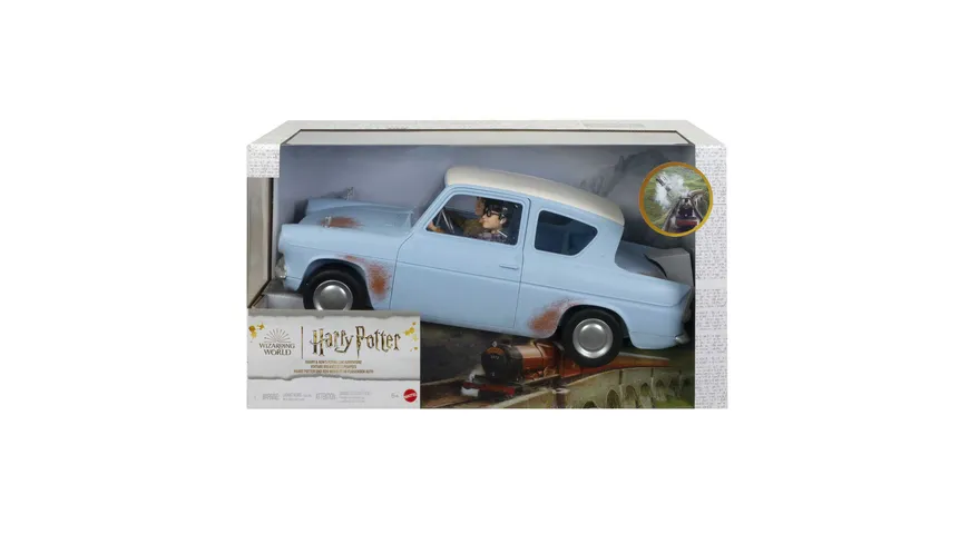 Harry Potter und Ron Weasley im fliegenden Auto, Puppen Set mit Zubehör