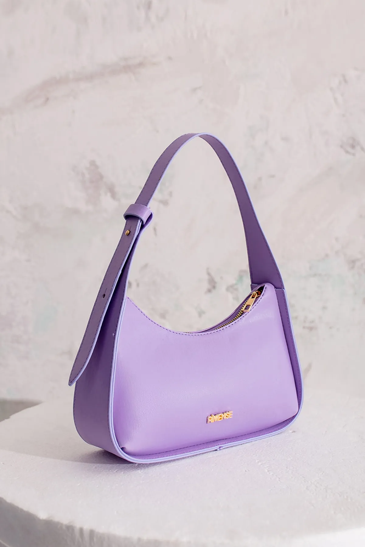 Rimense  Lila gefütterte Hand- und Schultertasche
