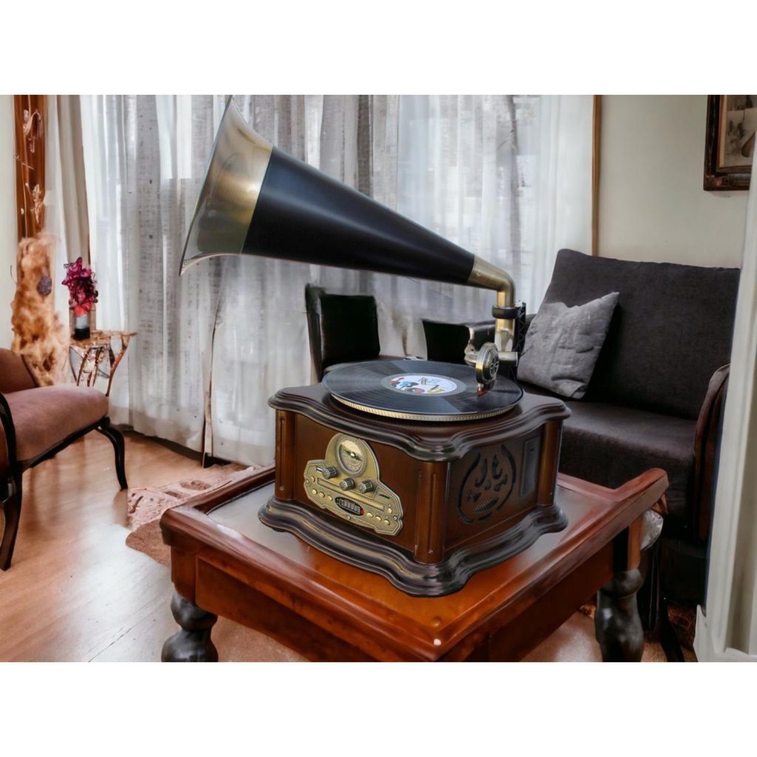 Soundmaster NR917 Grammophon Stereoanlage Plattenspieler Radio CD USB MP3 BT Kompaktanlage