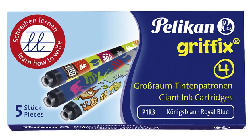 Pelikan Tintenpatrone für griffix 5er-Pack königsblau
