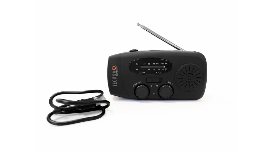 Technaxx Handkurbel- und Solarradio TX-238 schwarz