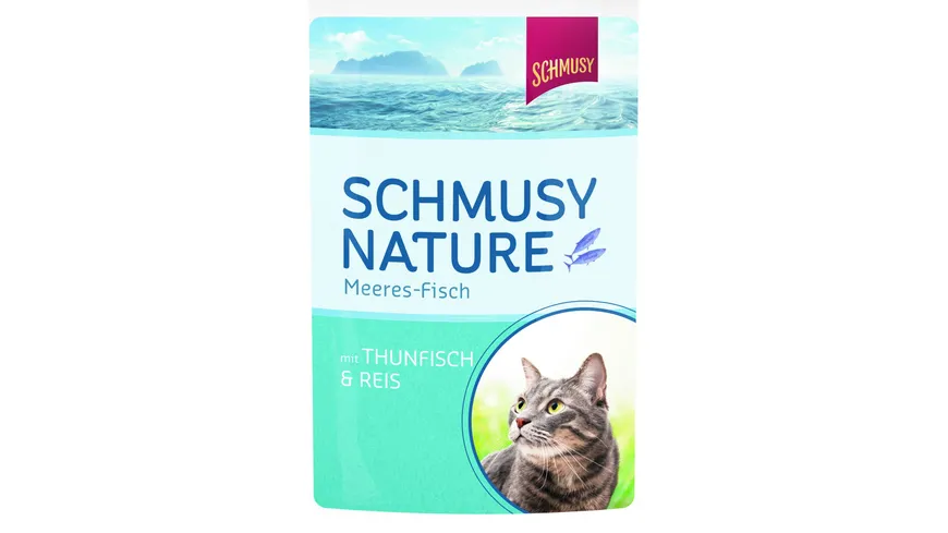 Schmusy Katzennassfutter Nature Meeres-Fisch Thunfisch & Reis 100 g