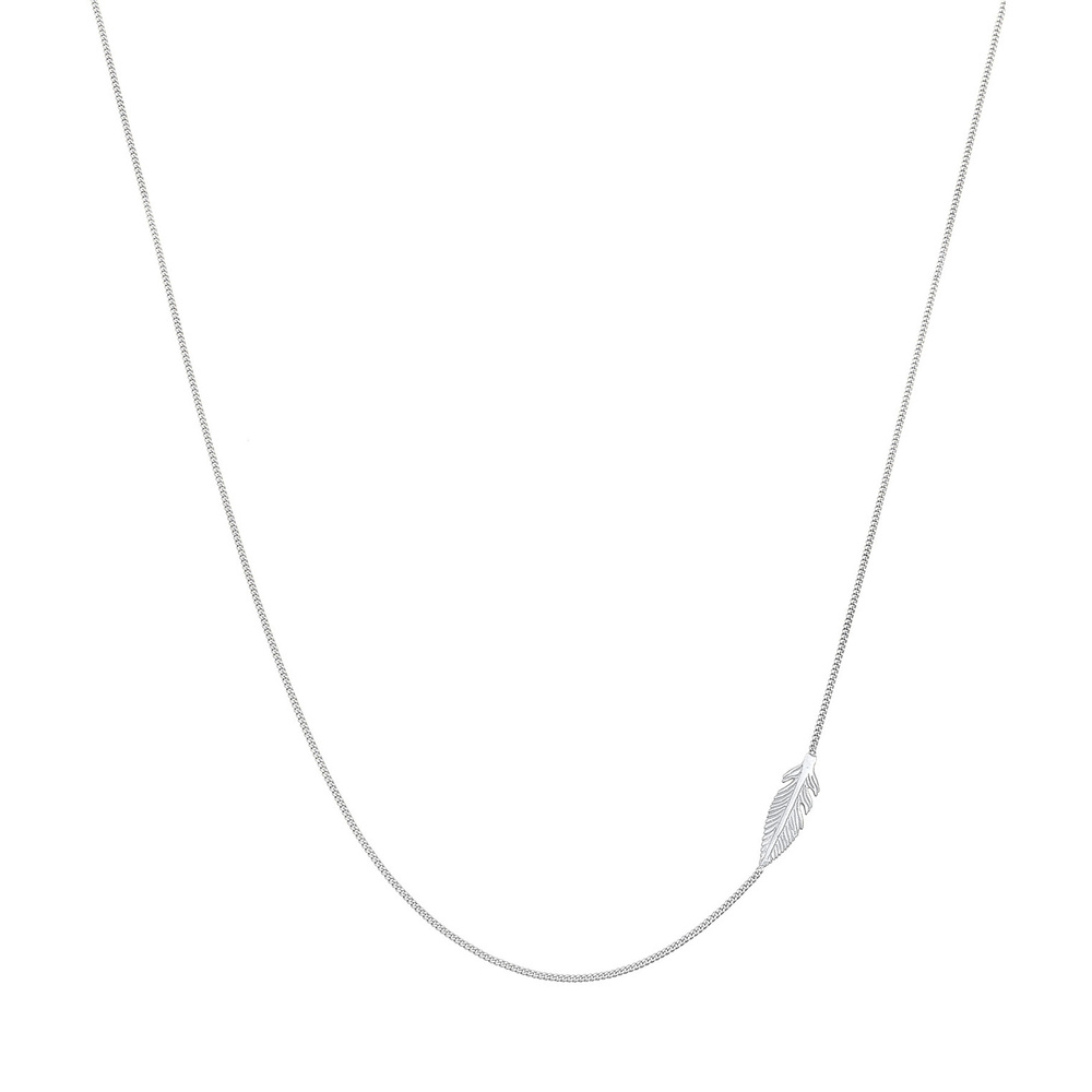 Elli Elli Collier Femmes Symbole Plume Simple en Argent Sterling 925 Bijoux