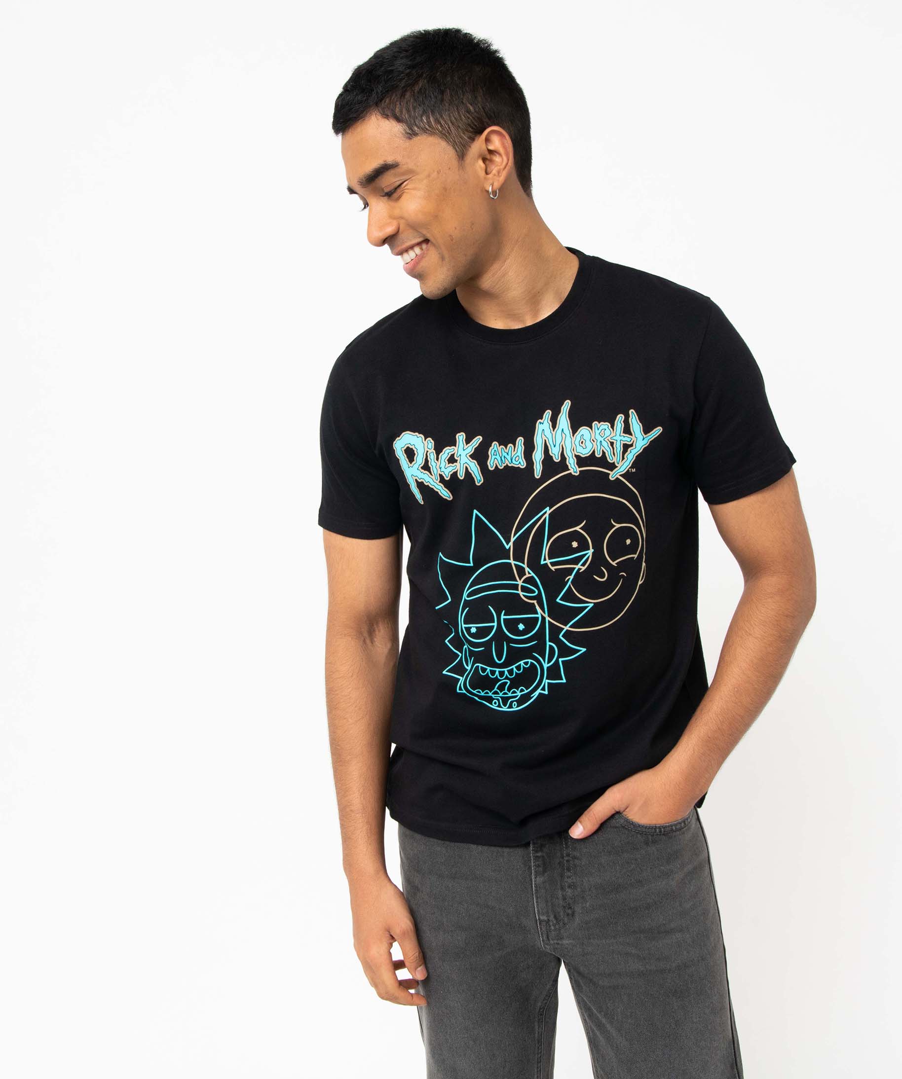 Tee-shirt homme avec motif XXL – Rick and Morty noir | GEMO