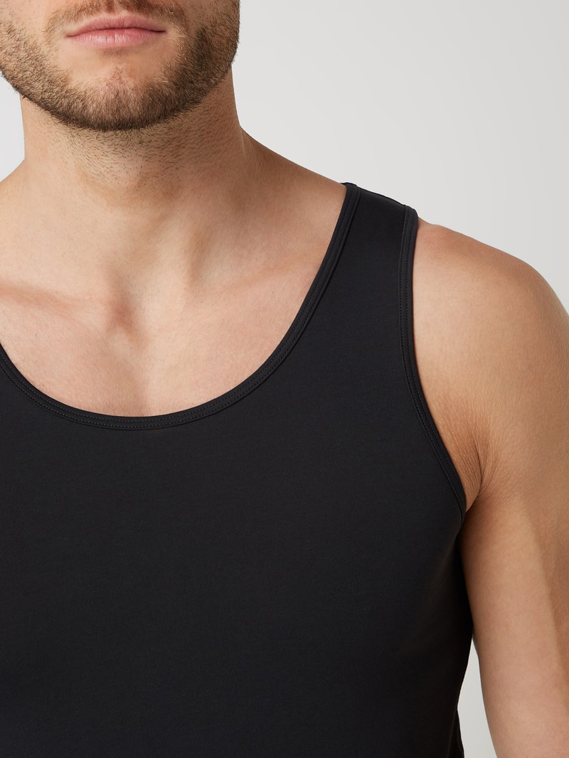 Tanktop aus Baumwolle im 2er-Pack in schwarz