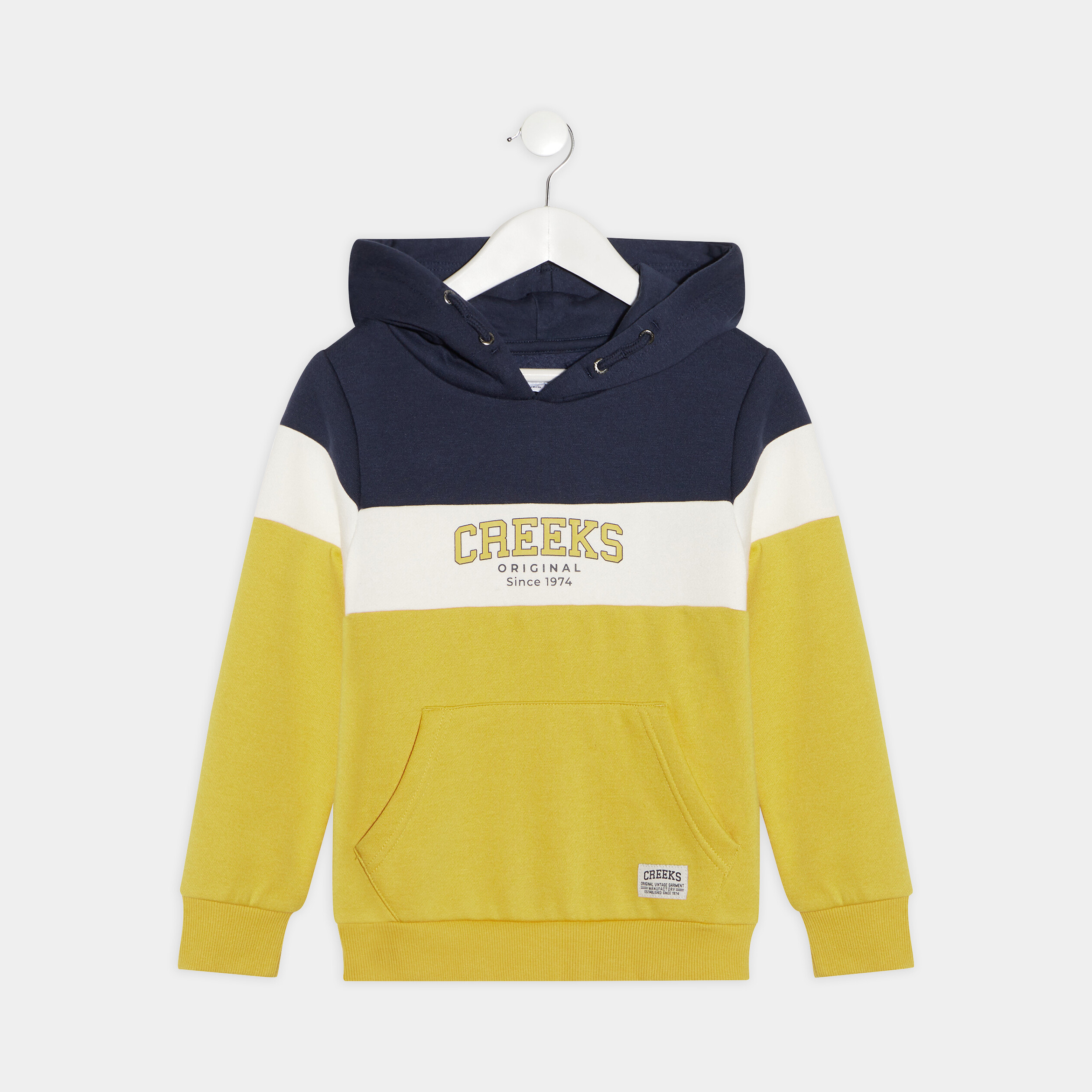 Sweat à capuche hoodie Creeks jaune moutarde garçon | La Halle