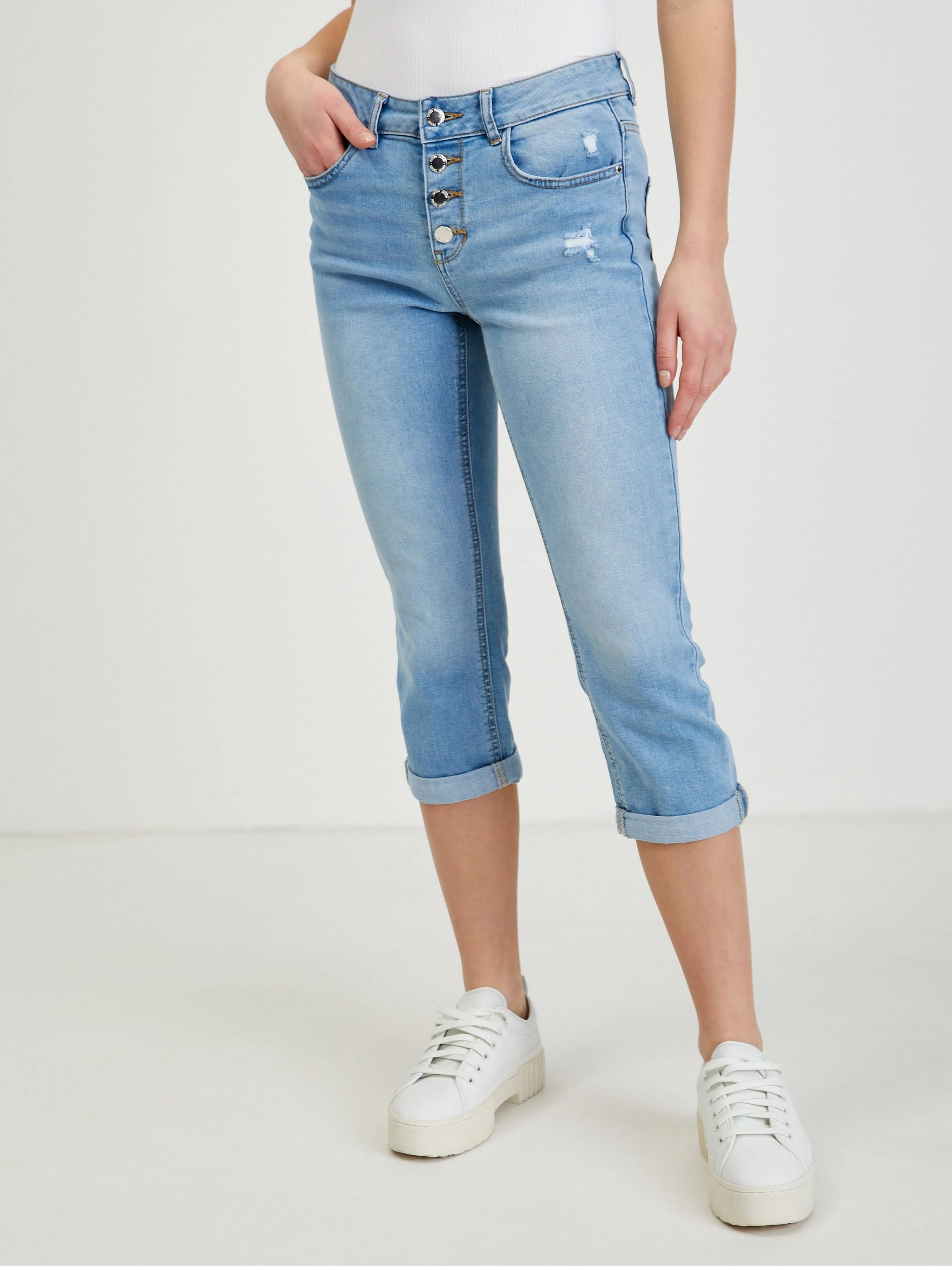 Hellblaue Damen Dreiviertel Jeans Slim Fit ORSAY