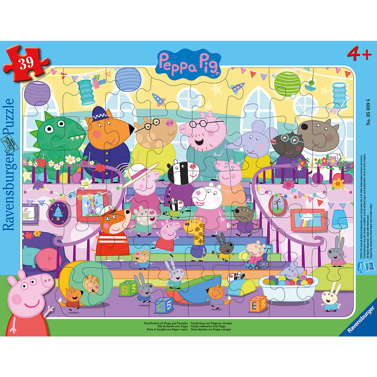 Rahmenpuzzle Familienfest mit Peppa und Freunden, 39 Teile