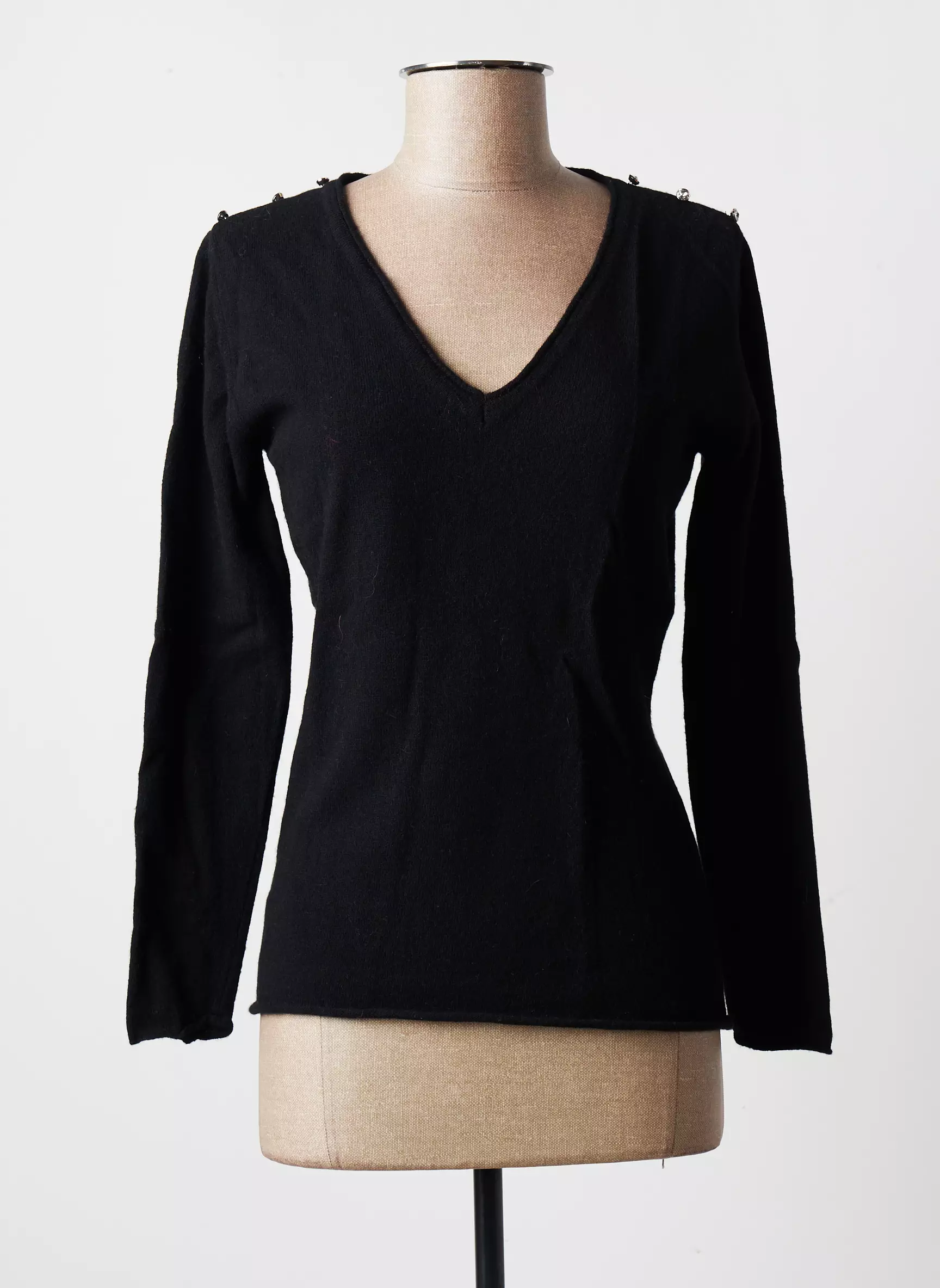 Blanc Boheme Pulls Femme couleur noir