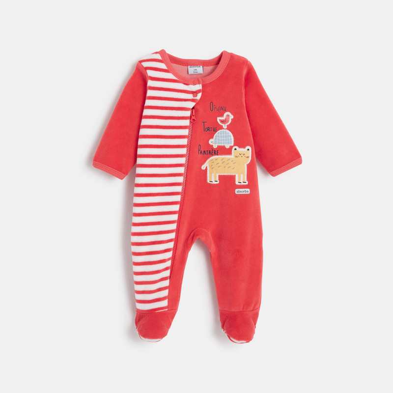 Pyjama zippé bébé fille en velours