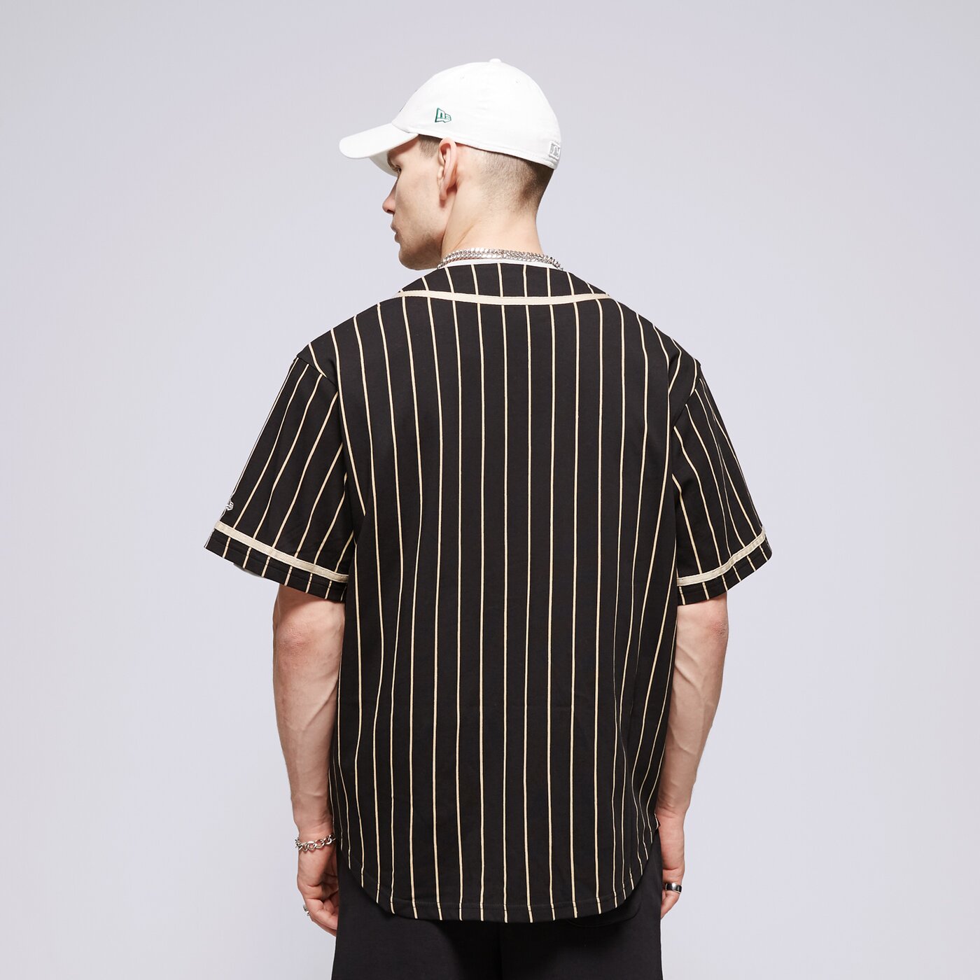 NEW ERA T-SHIRT NE PINSTRIPE JERSEY NONE Schwarz