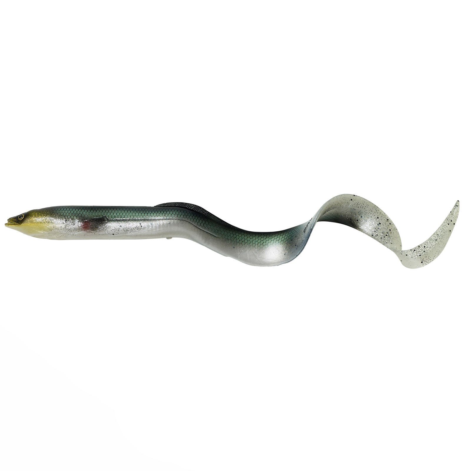 Savage Gear Kunstköder, Savage Gear 3D Real Eel 15cm Green Silver Bulk Gummiköder