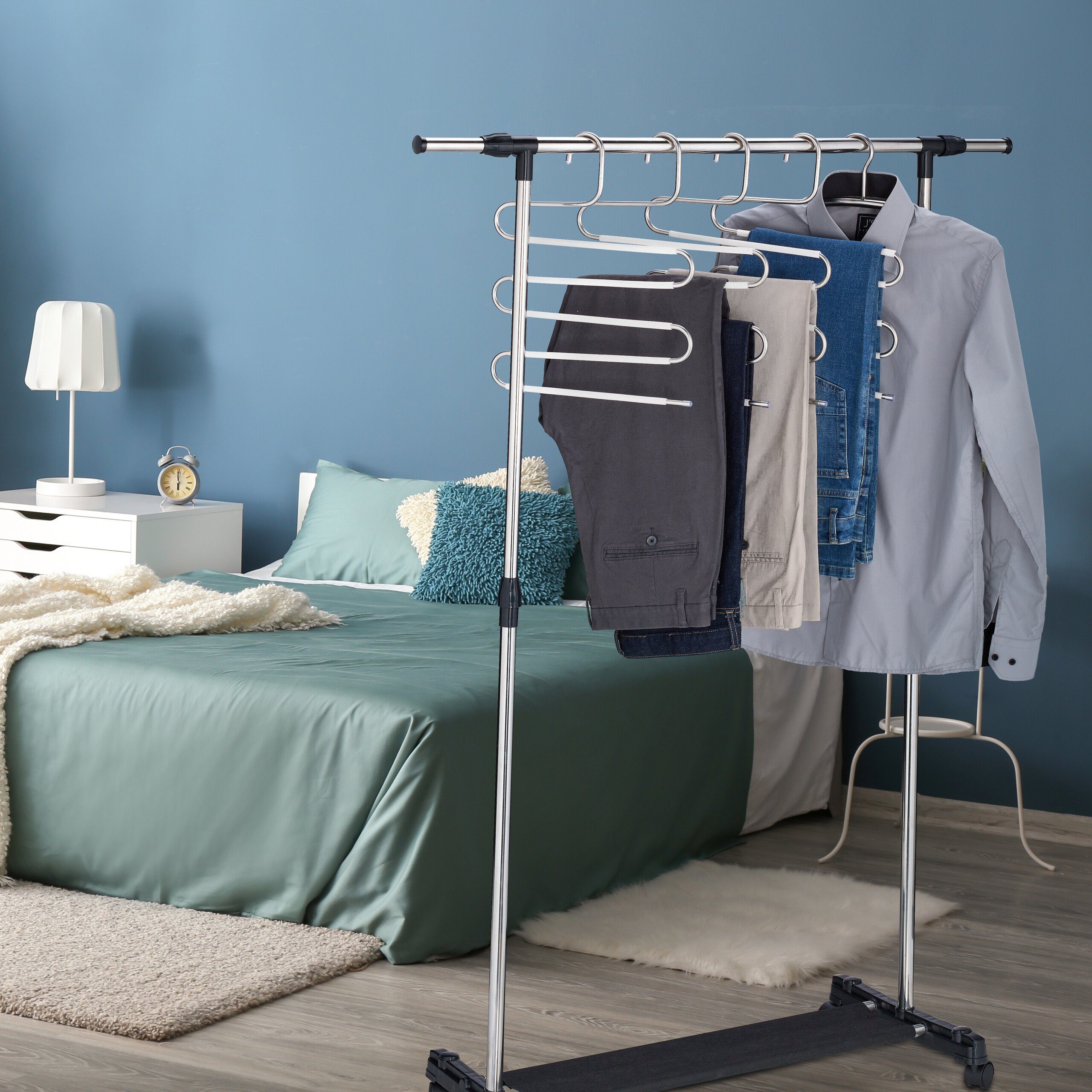 relaxdays Mehrfach-Kleiderbügel Mehrfach Hosenbügel im 4er Set