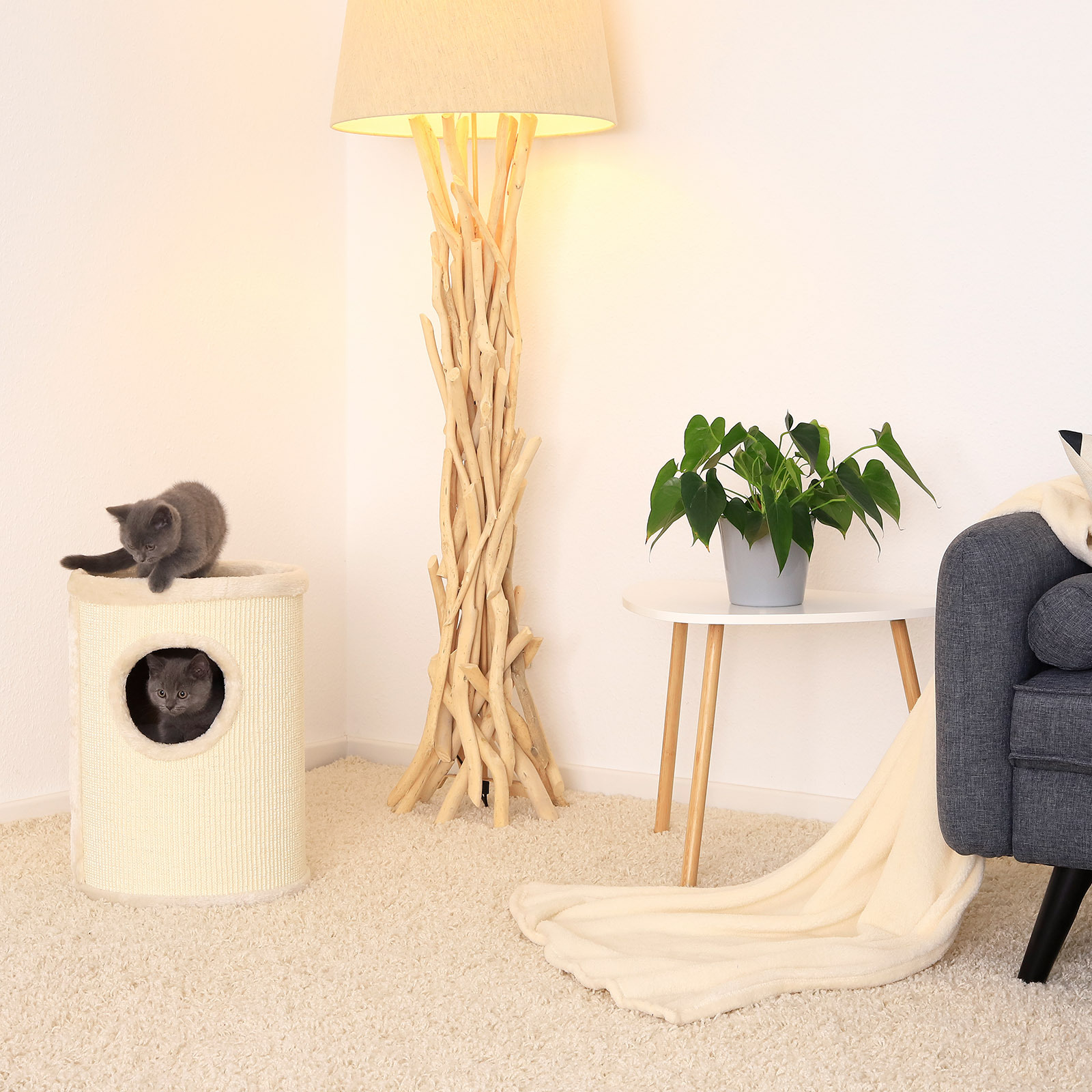 Lionto Kratztonnen Lionto 50cm Kratztonne mit Sisal beige