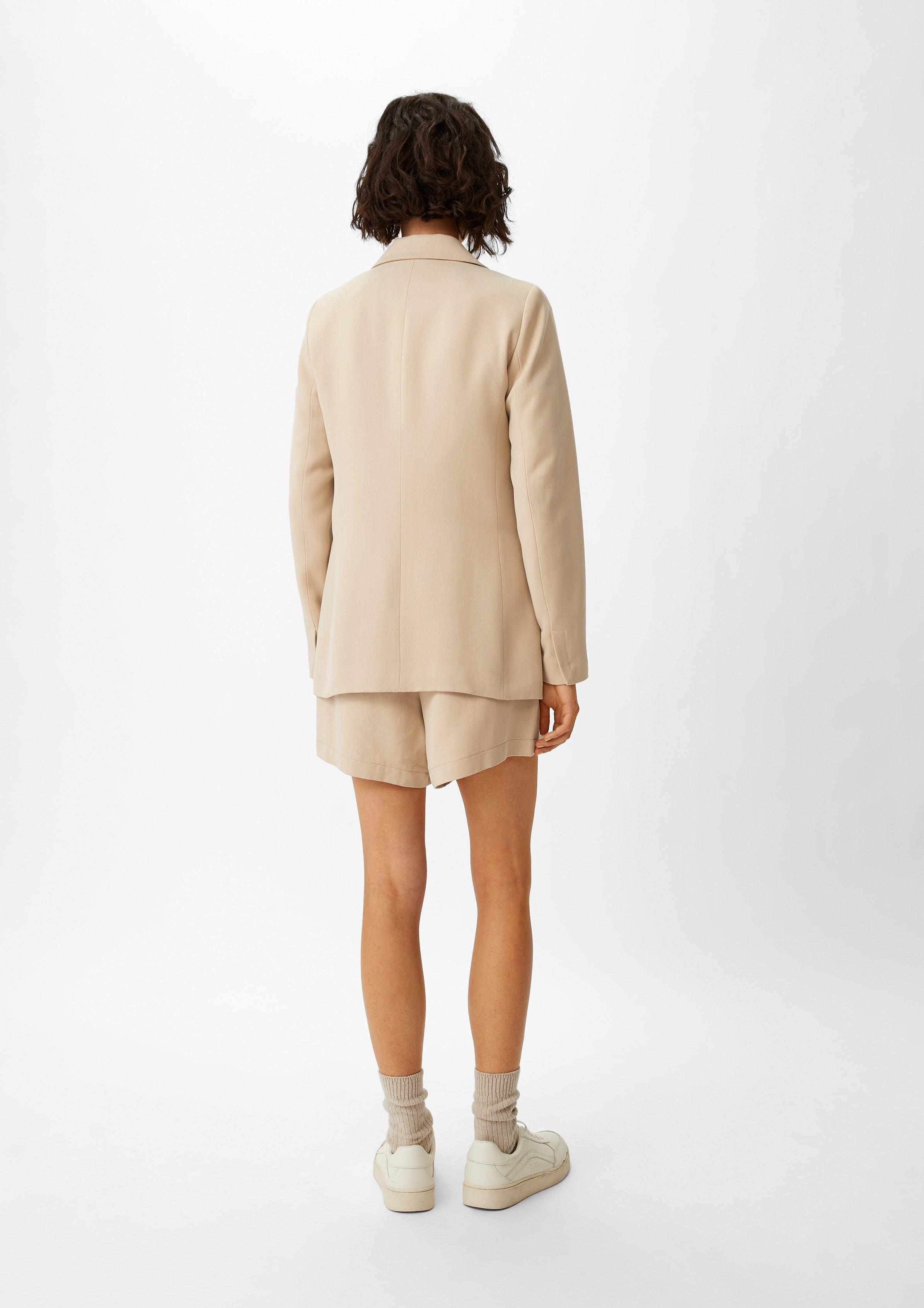 Twill-Blazer mit Logo-Detail - beige