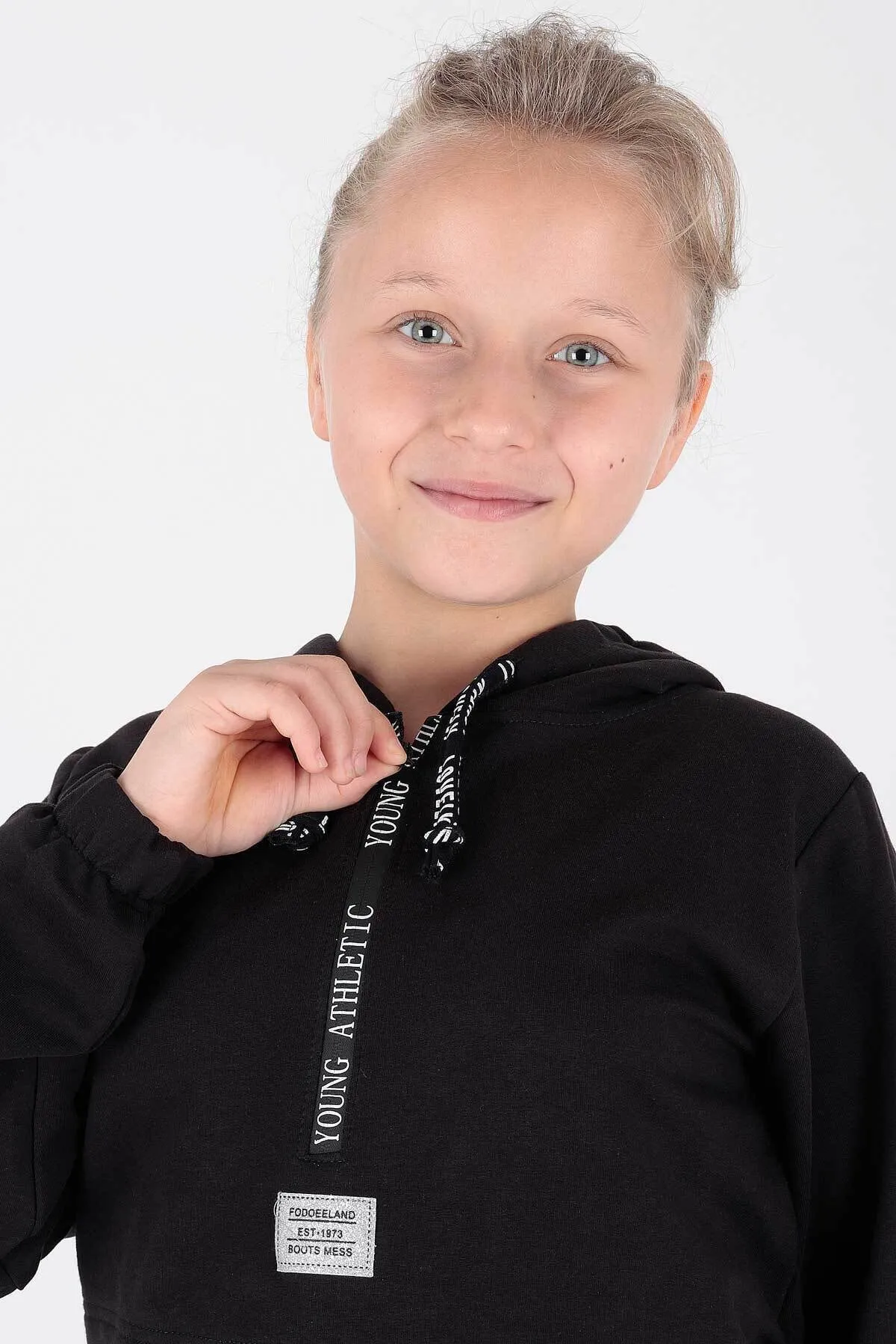 AHENGİM  Junges bedrucktes Trend-Trainingsanzug-Set für Mädchen Ak2233