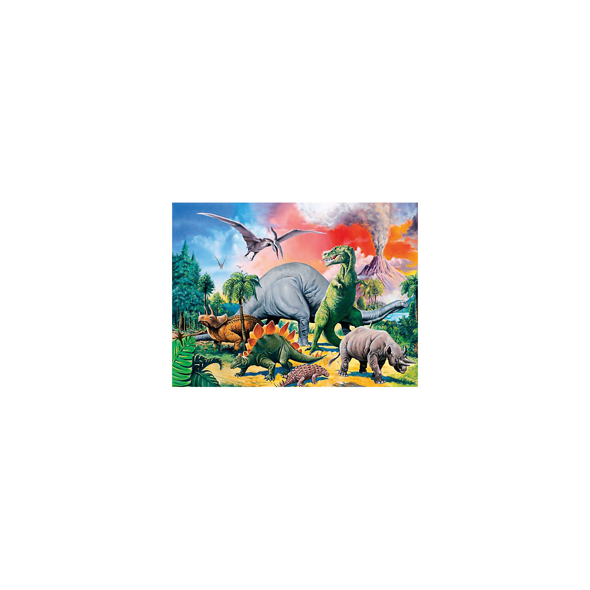 Puzzle, 100 Teile XXL, 49x36 cm, Unter Dinosauriern