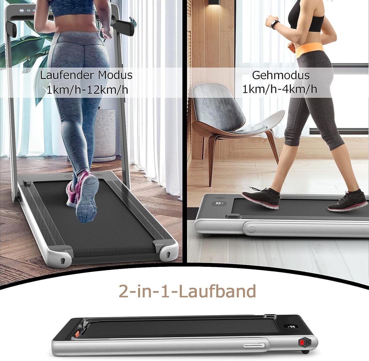 Costway 2 in 1 Laufband klappbar 2,25HP