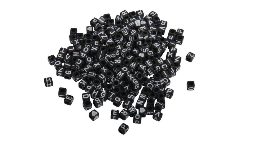 Rayher Plastik-Buchstaben-Perlen 5x5mm 40g schwarz 40 g
