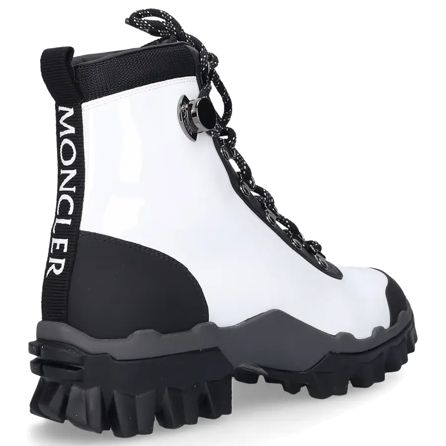 Moncler - Stiefeletten HELIS Kalbsleder Lackleder - weiß