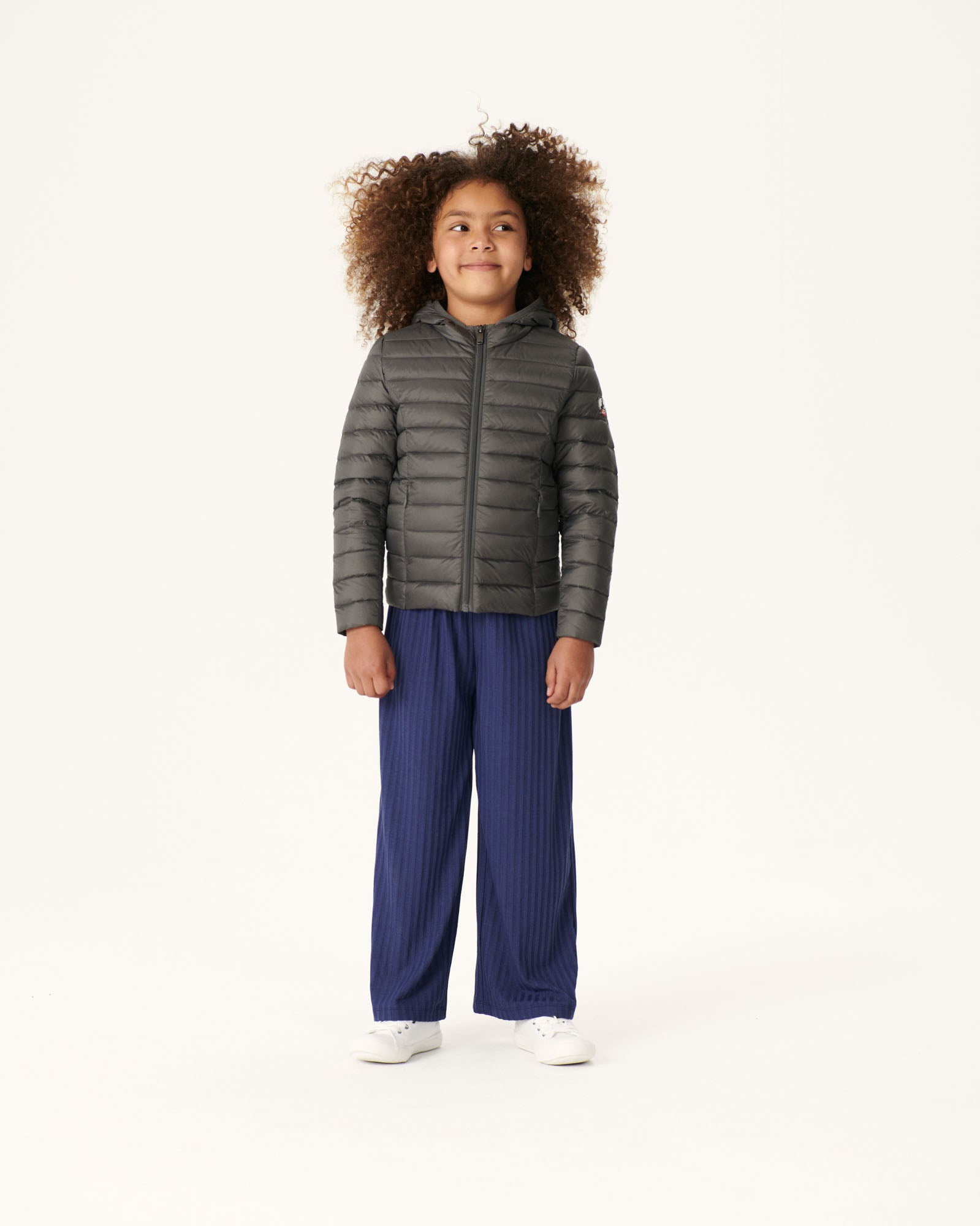 Doudoune légère à capuche enfant Anthracite Carla