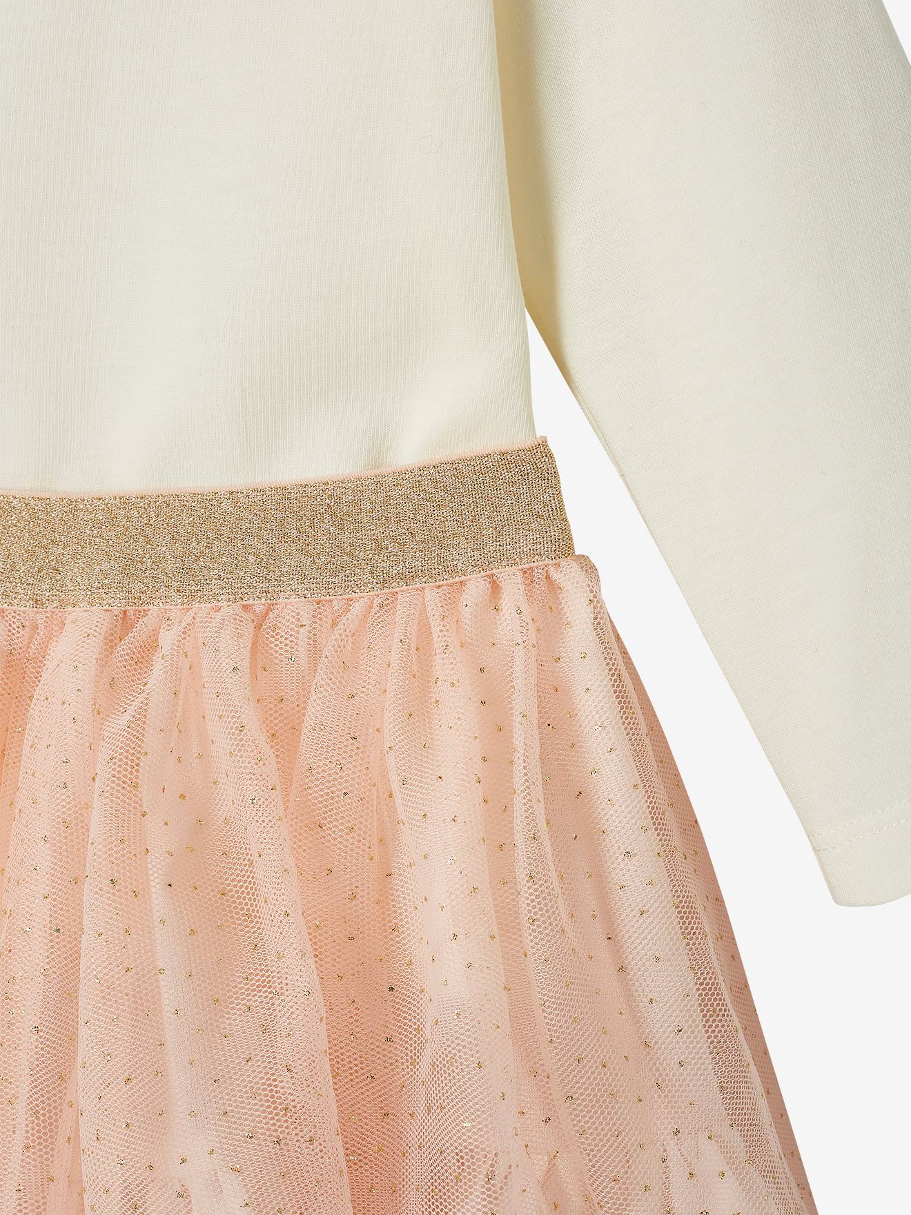 Ensemble bébé T-shirt à collerette et jupe en tulle écru