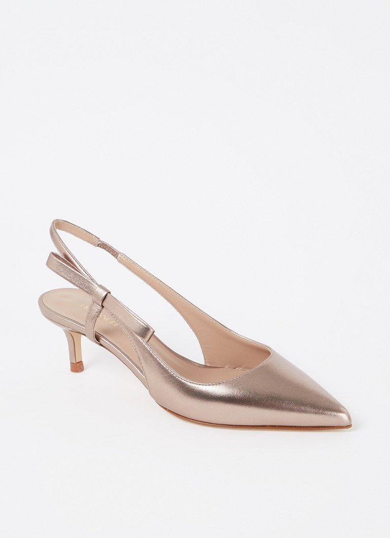 LKBennett Barette leather slingback with metallic finish