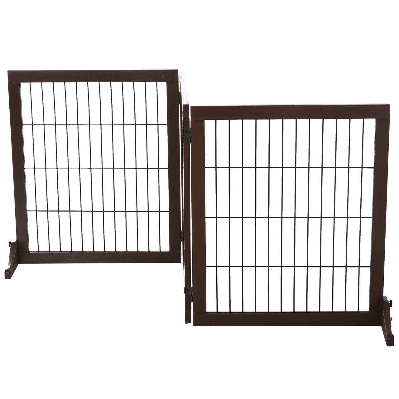 PawHut Absperrgitter für Hunde Schutzgitter Hundegitter Treppengitter Hundeabsperrgitter Türschutzgitter Kiefernholz Braun 185 x 36 x 71 cm