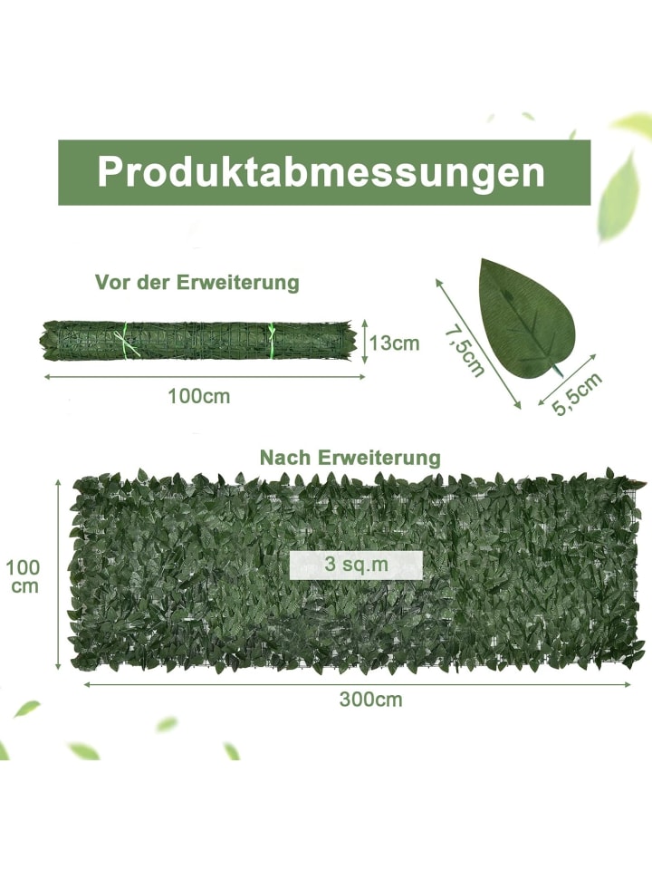 COSTWAY Pflanzenwand Künstlich 3x1m in Grün günstig kaufen onesize
