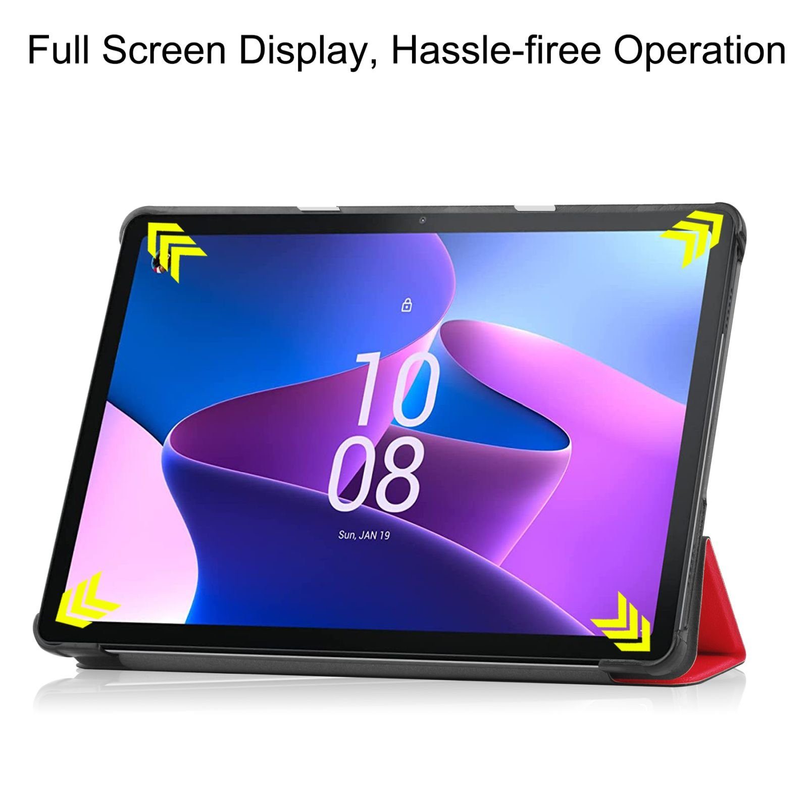 Lobwerk Tablet-Hülle Schutzhülle für Lenovo M10 3rd Gen 2022 10.1 Zoll, Wake & Sleep Funktion, Sturzdämpfung, Aufstellfunktion