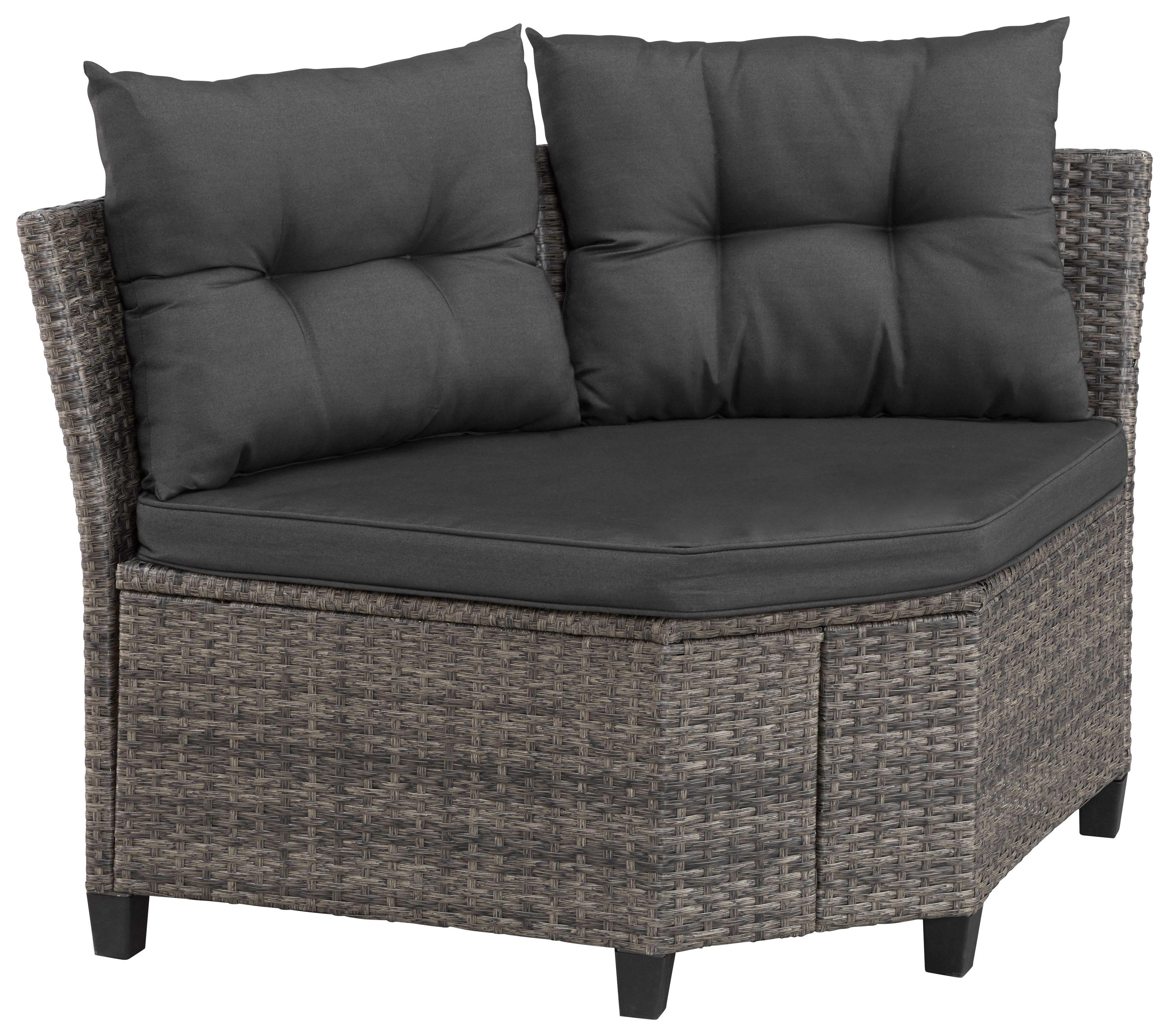 KONIFERA Gartenlounge-Set Keros Premium, (20-tlg), Ecklounge, 2 Hocker, Sessel, Tisch, Polyrattan