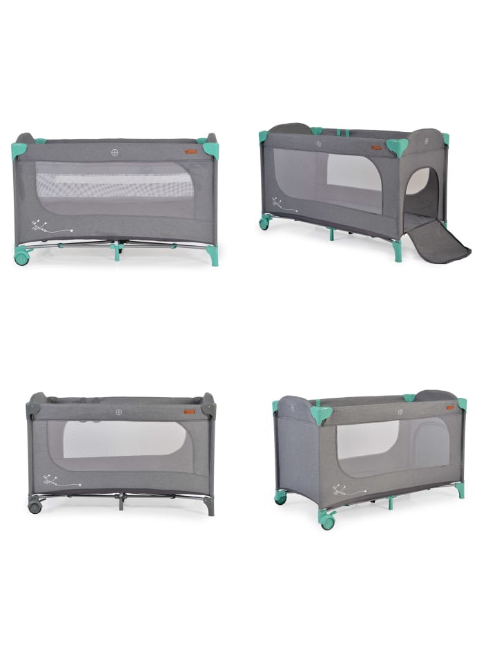 Cangaroo Reisebett Skyglow 2 Ebenen in grün günstig kaufen 60x120 cm