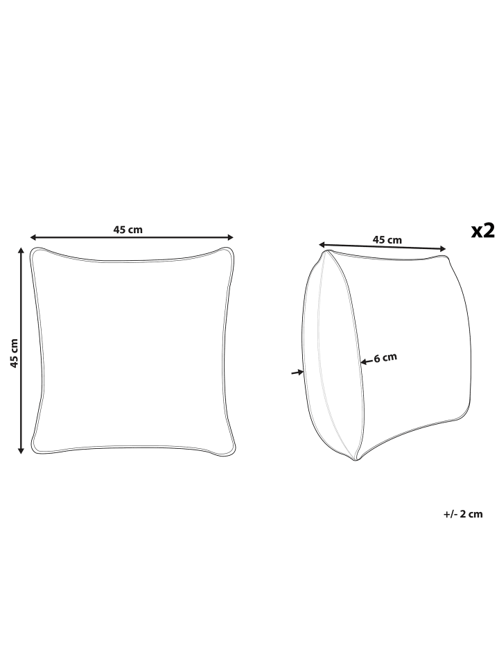 Beliani 2er-Set Dekokissen QUERCUS in Grau/Beige/Rosa günstig kaufen onesize