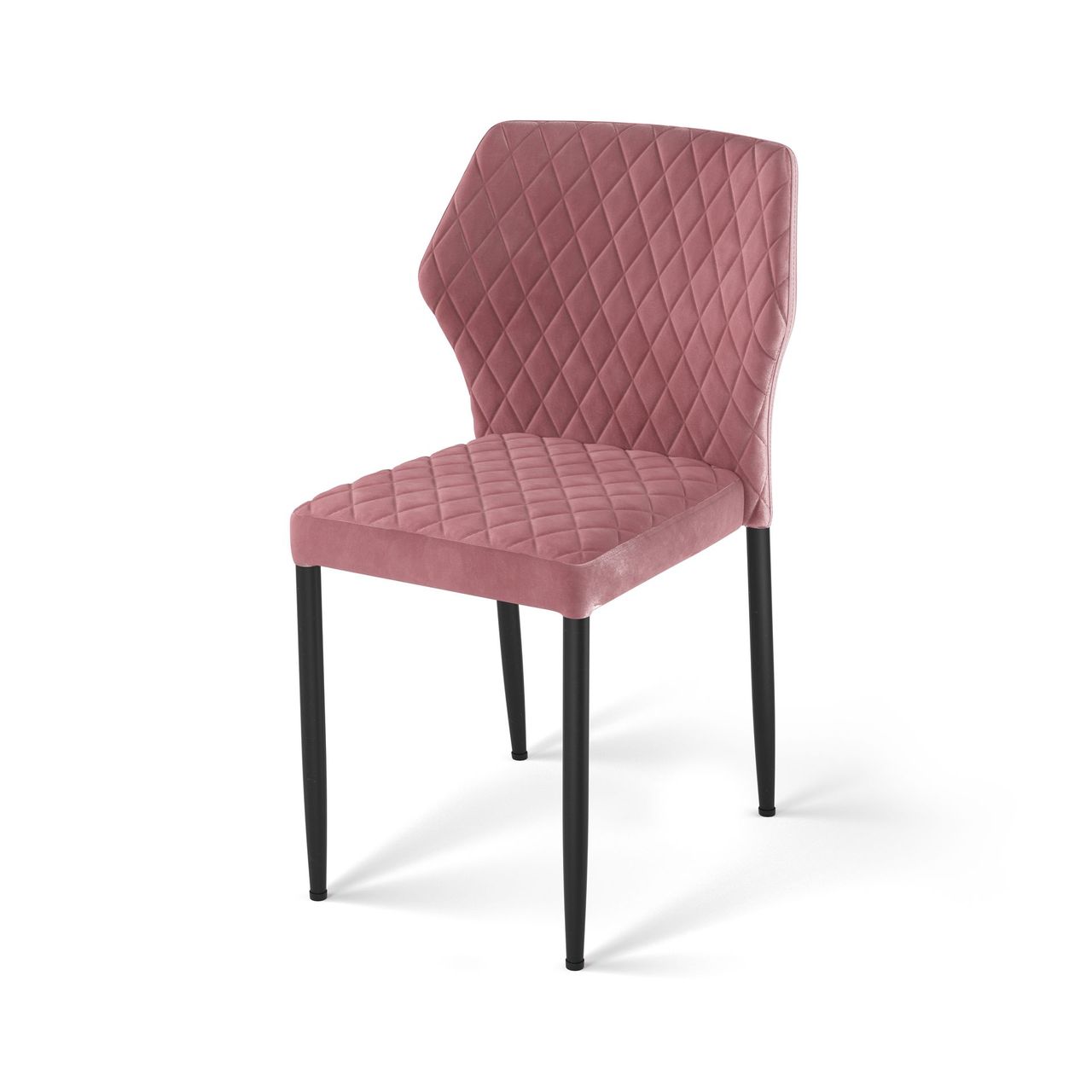 essentials Louis Stapelstuhl Rosa, Velours gepolstert, feuerhemmend, 49x57,5x81,5cm (BxTxH), 52006