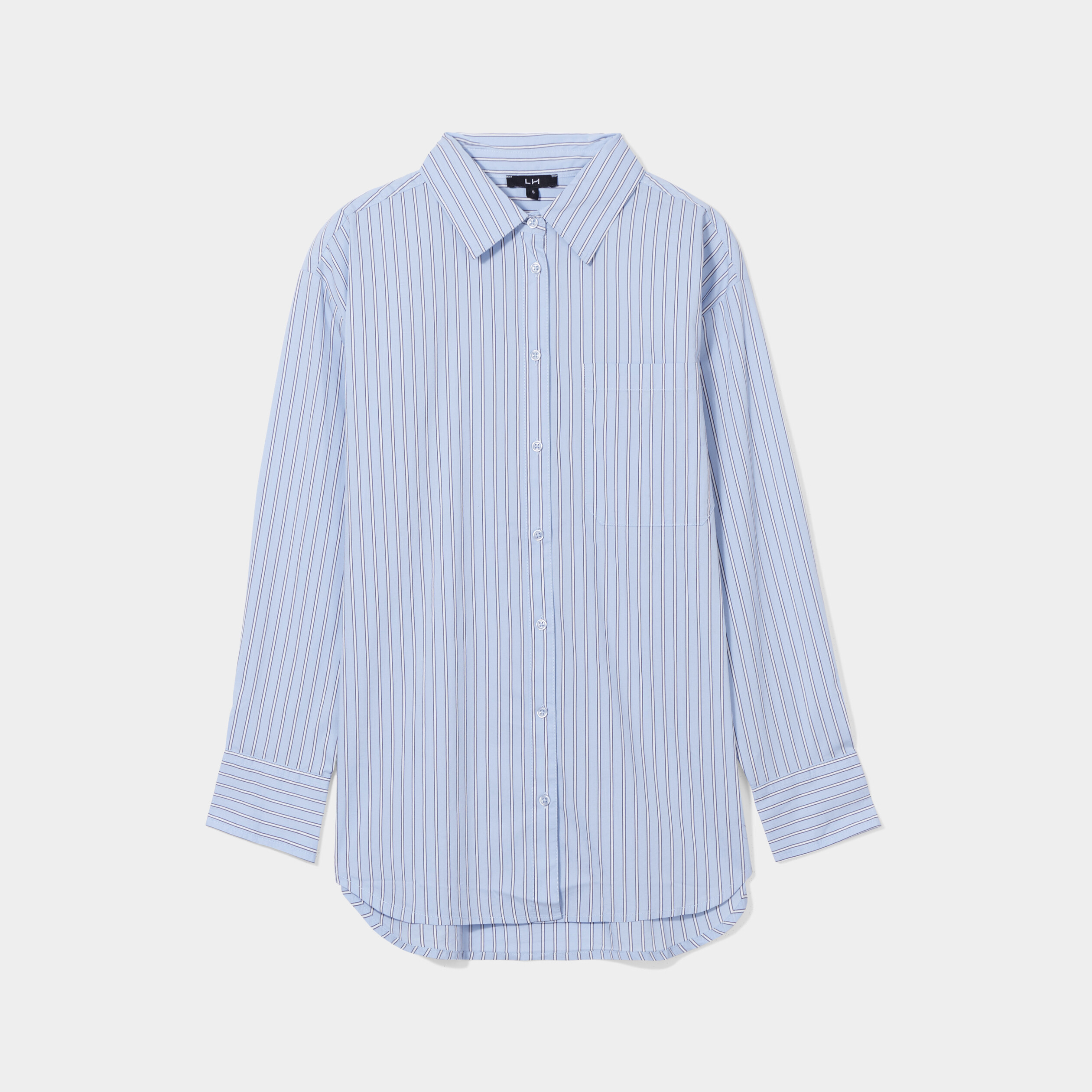 Chemise oversize manches longues bleu ciel femme | La Halle