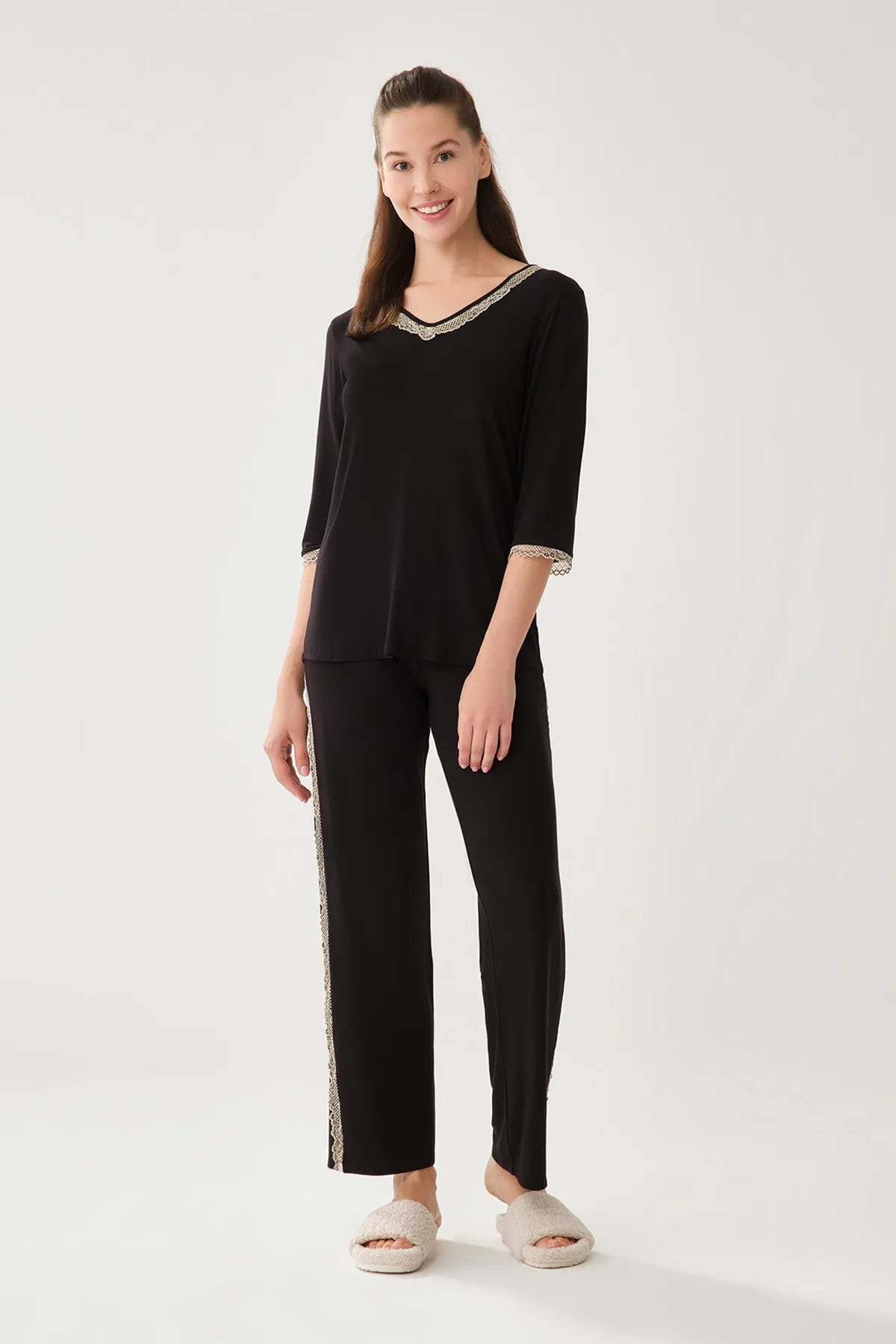 Dagi  Schwarzes Pyjama-Oberteil