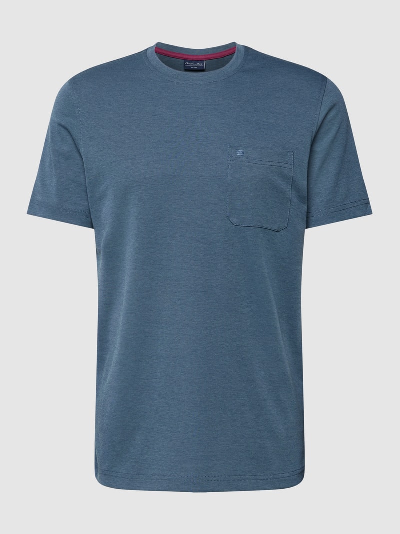 T-Shirt mit Brusttasche in rauchblau