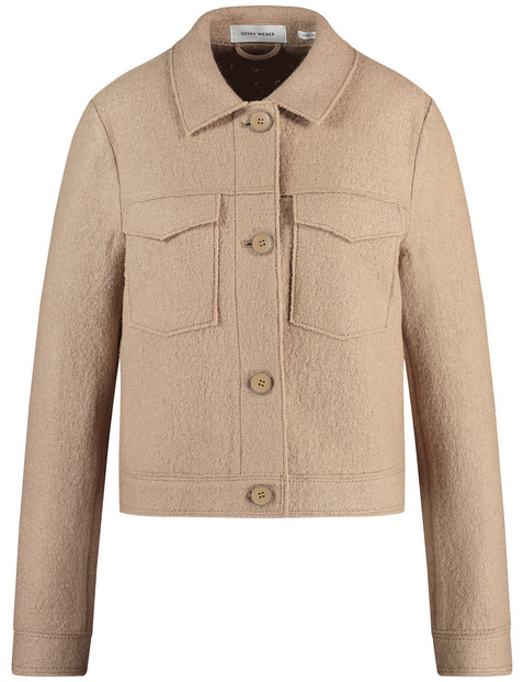 Kastige Blazerjacke in Bouclé-Optik
